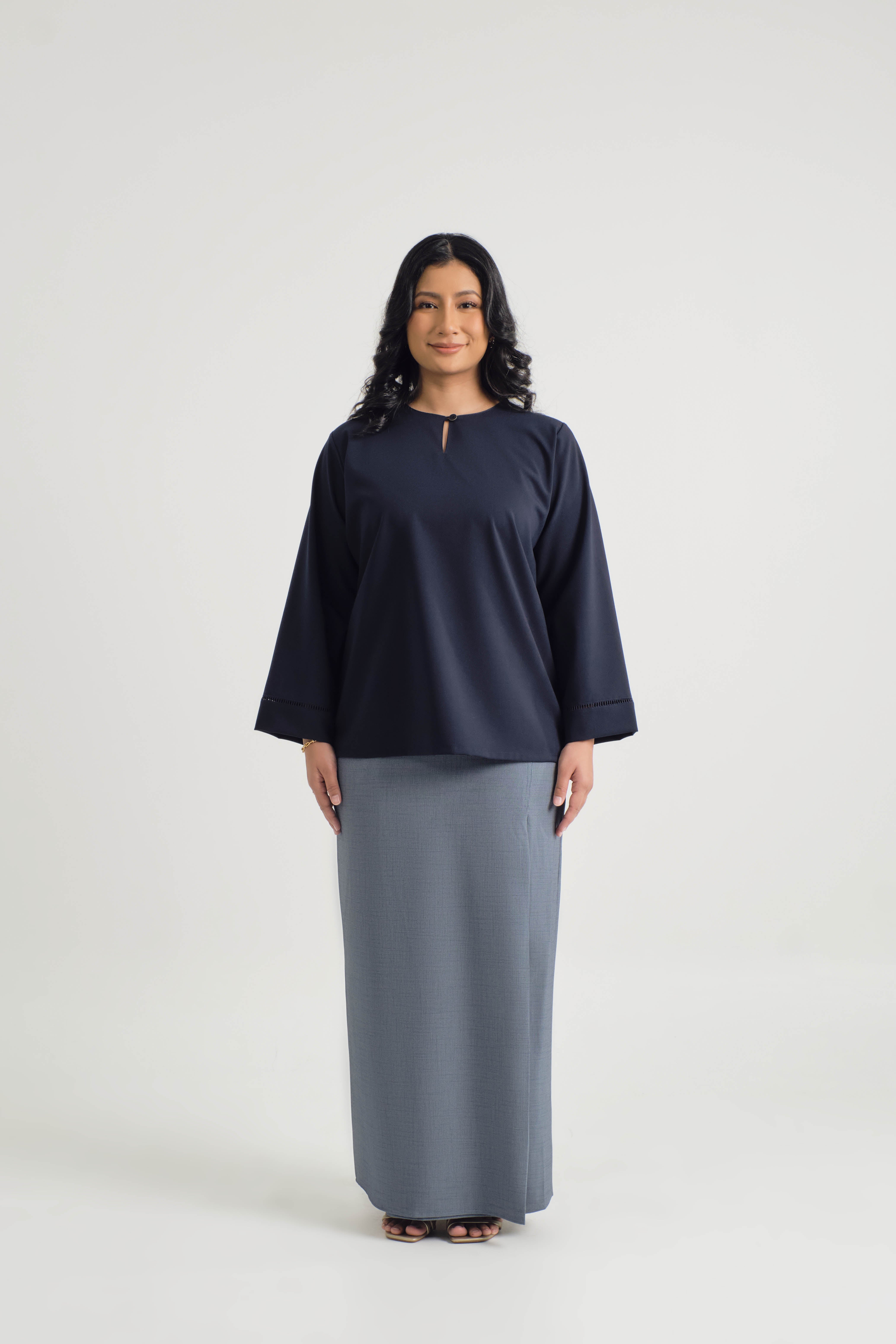 Tebalaya Kurung Kedah - Navy Blue