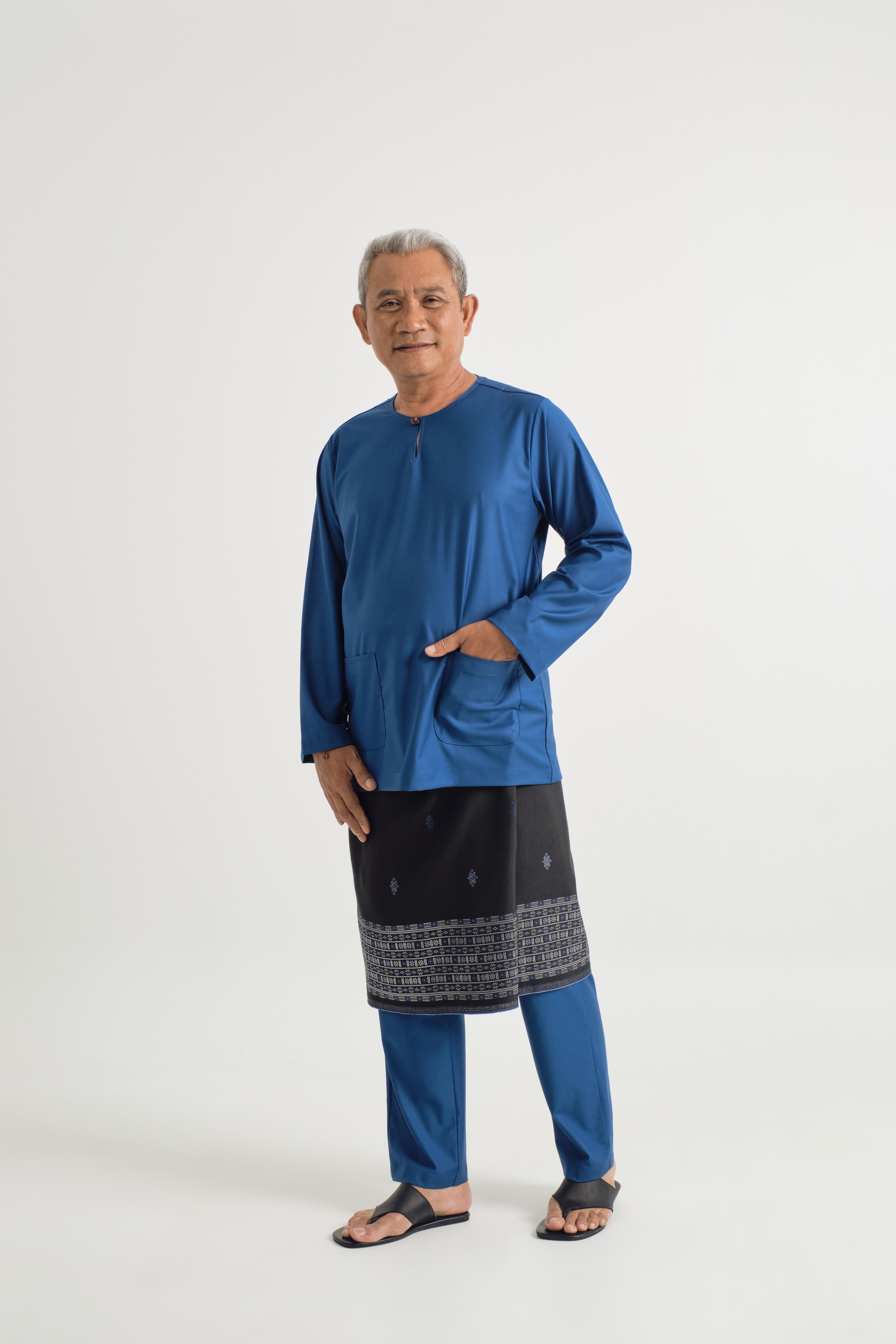 Patawali Modern Fit Baju Melayu Teluk Belanga - Classic Blue