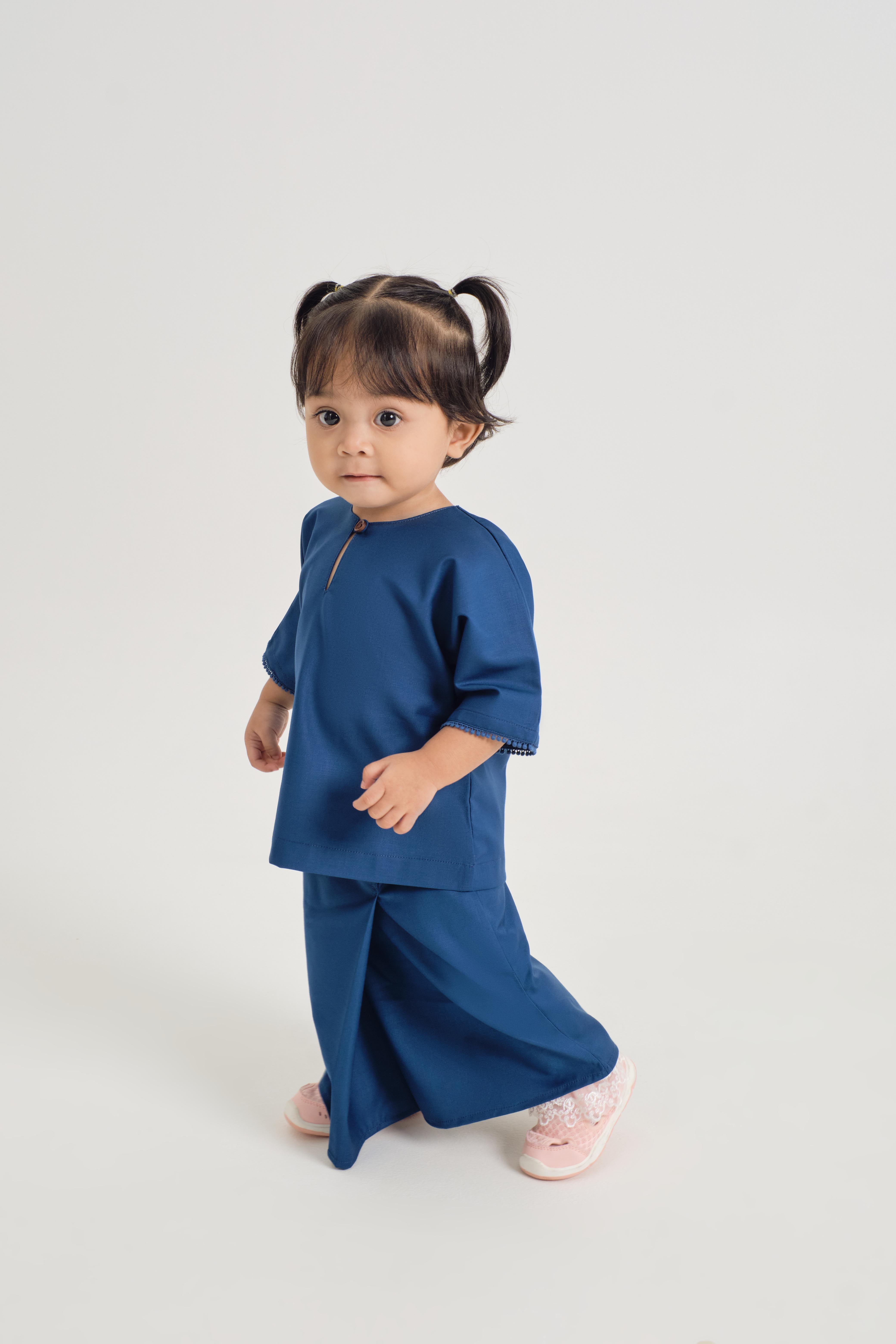 Patawali Baby Girls Baju Kurung - Classic Blue