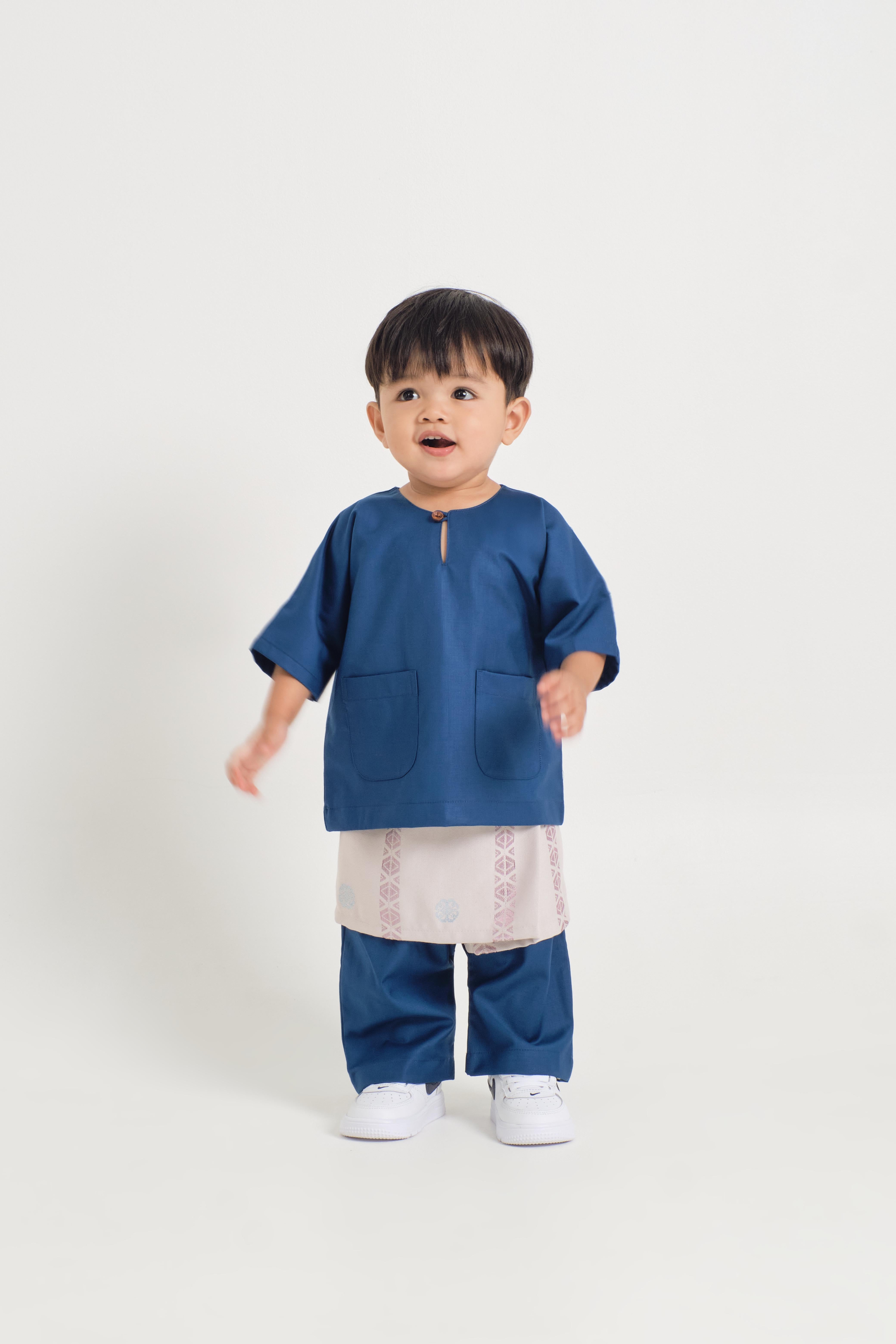 Patawali Baby Boys Baju Melayu Teluk Belanga - Classic Blue