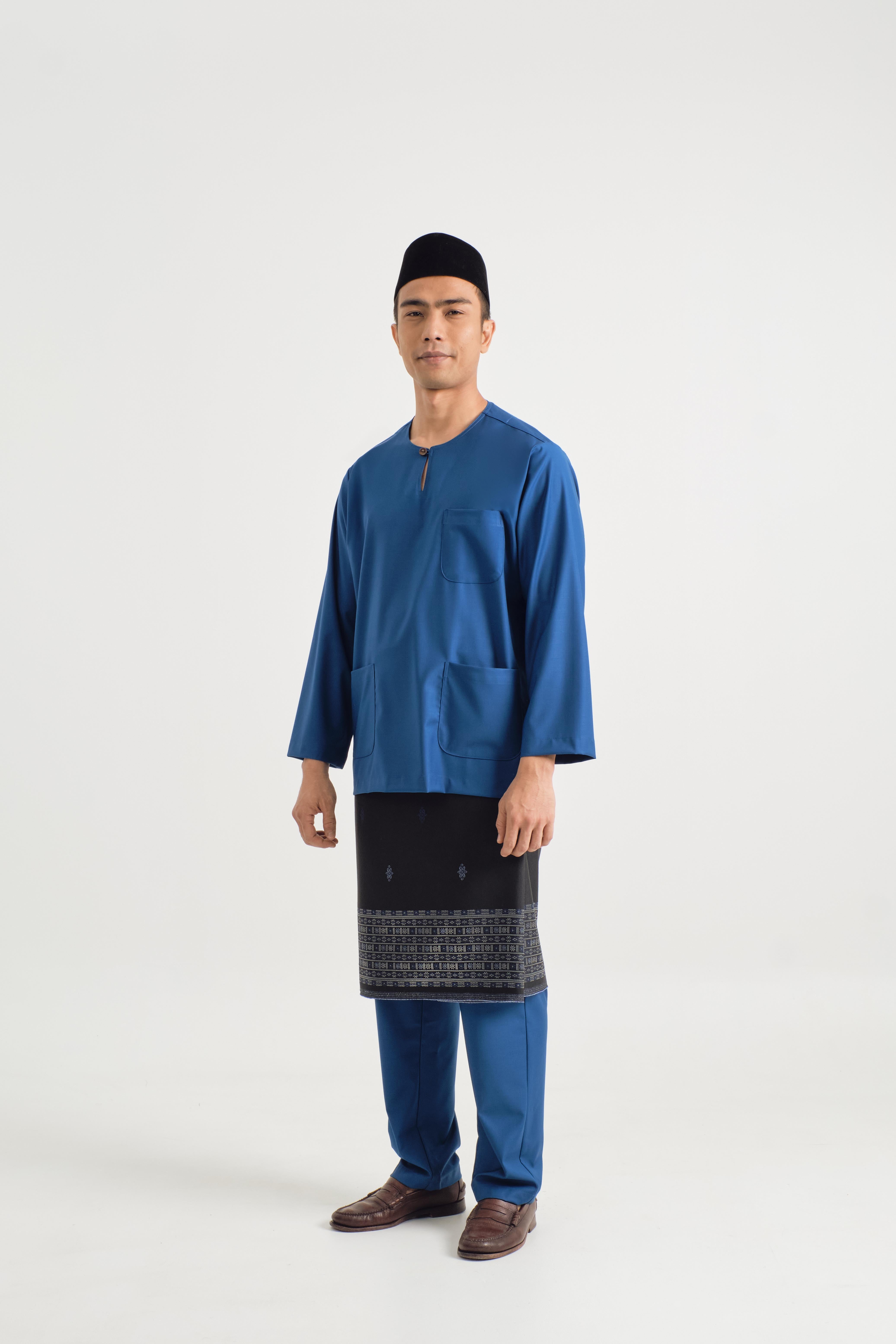 Patawali Classic Fit Baju Melayu Teluk Belanga - Classic Blue