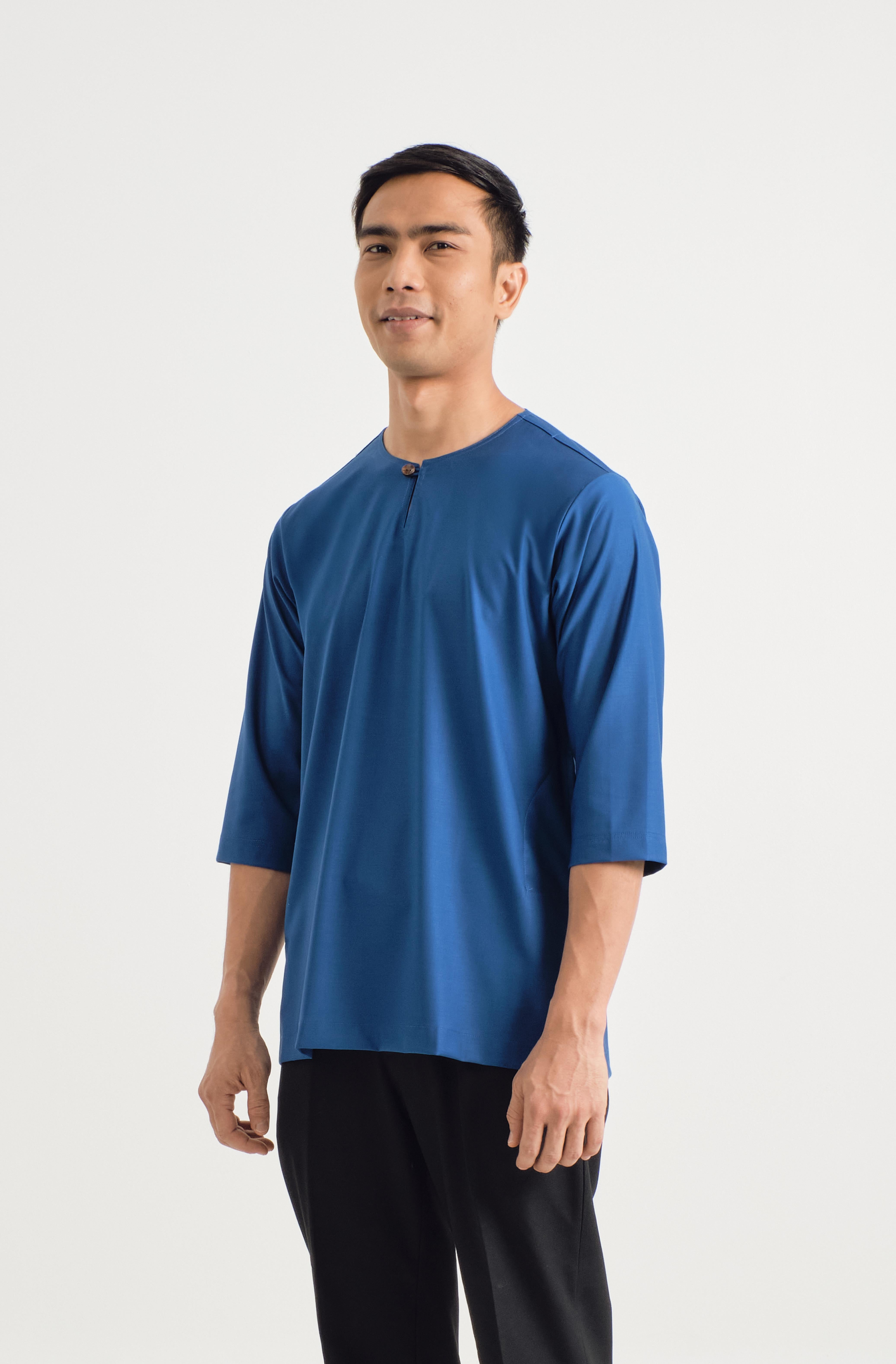 Patawali Three Quarter Sleeve Top - Classic Blue