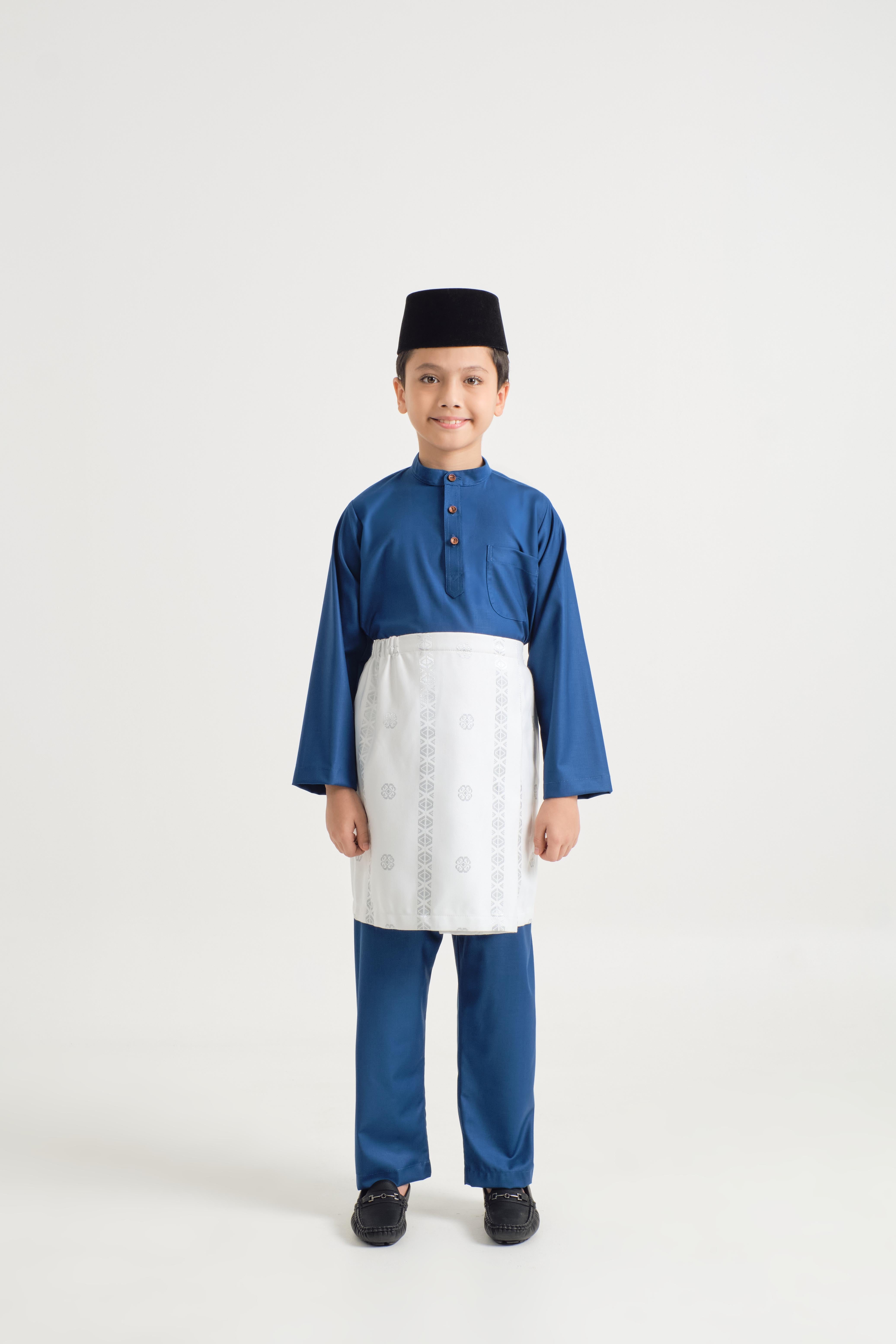 Patawali Boys Baju Melayu Cekak Musang - Classic Blue