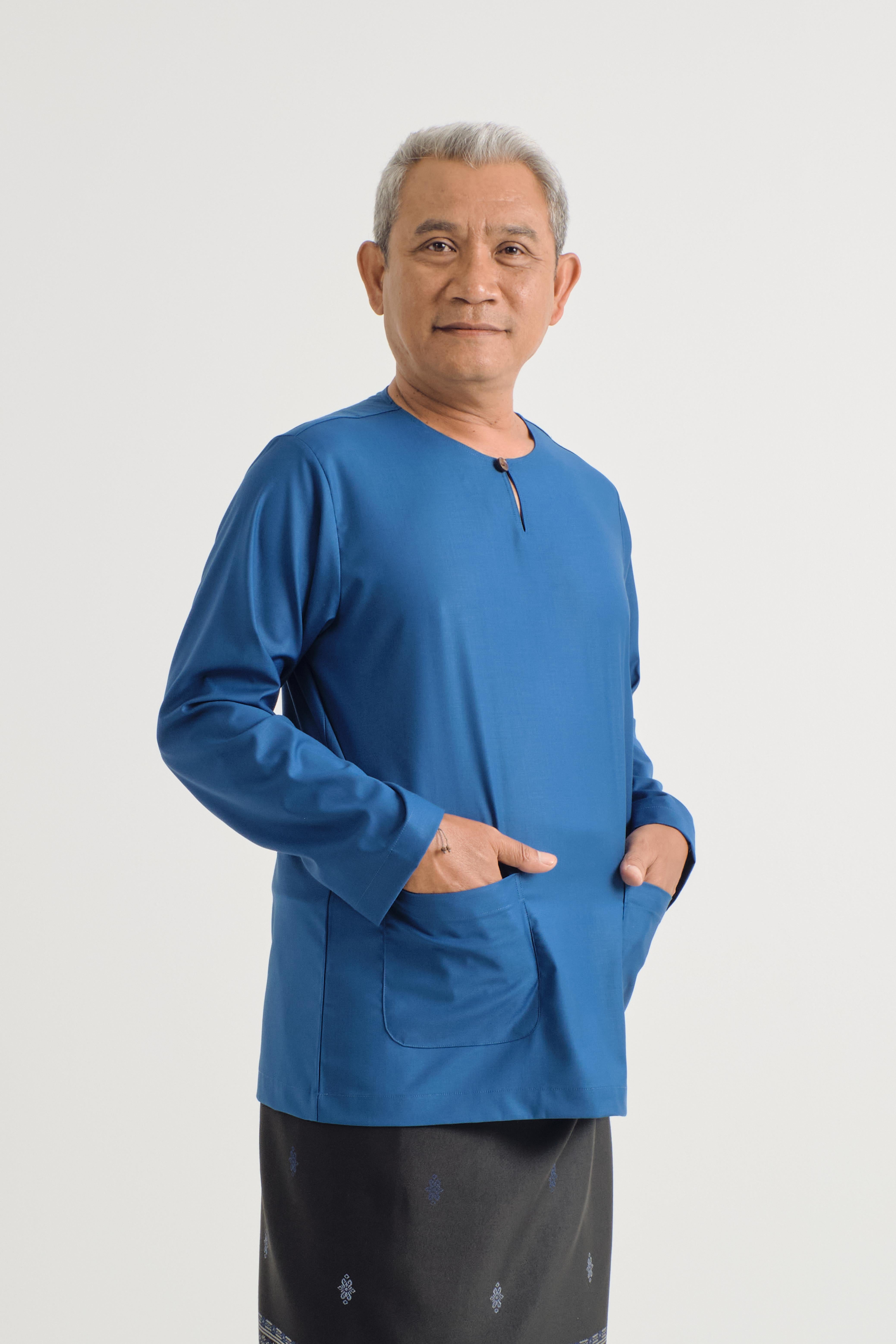 Patawali Modern Fit Baju Melayu Teluk Belanga - Classic Blue