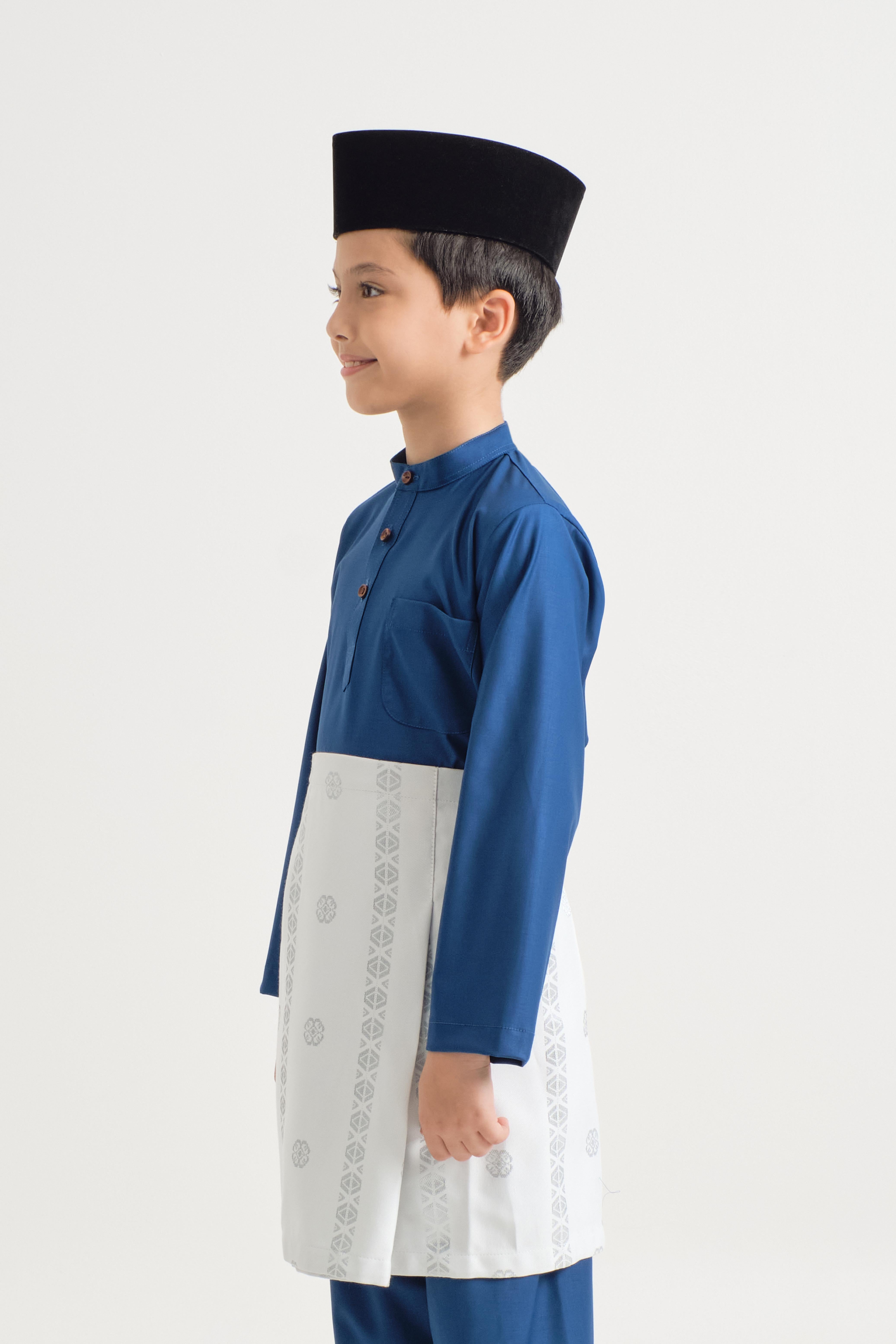 Patawali Boys Baju Melayu Cekak Musang - Classic Blue