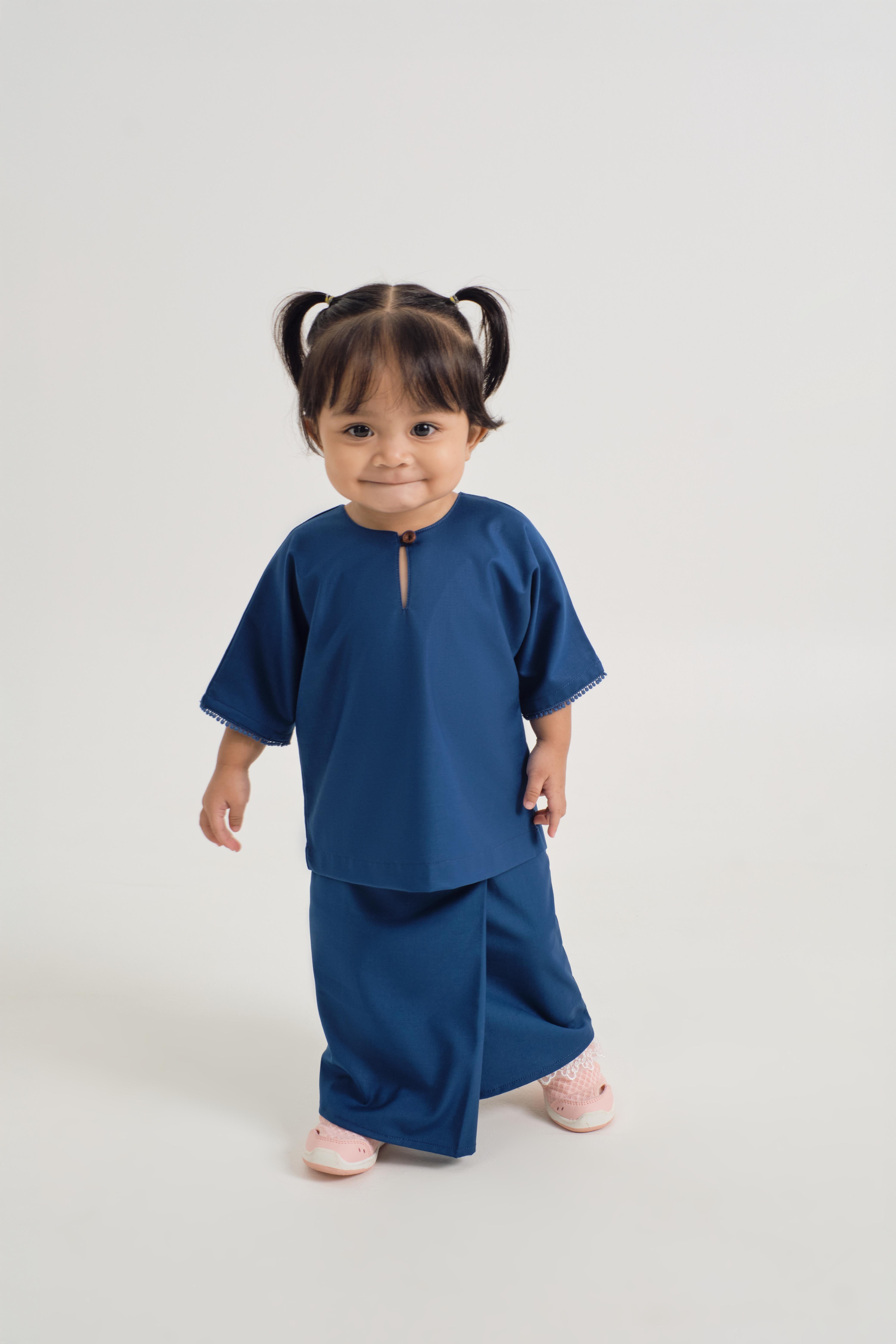 Patawali Baby Girls Baju Kurung - Classic Blue