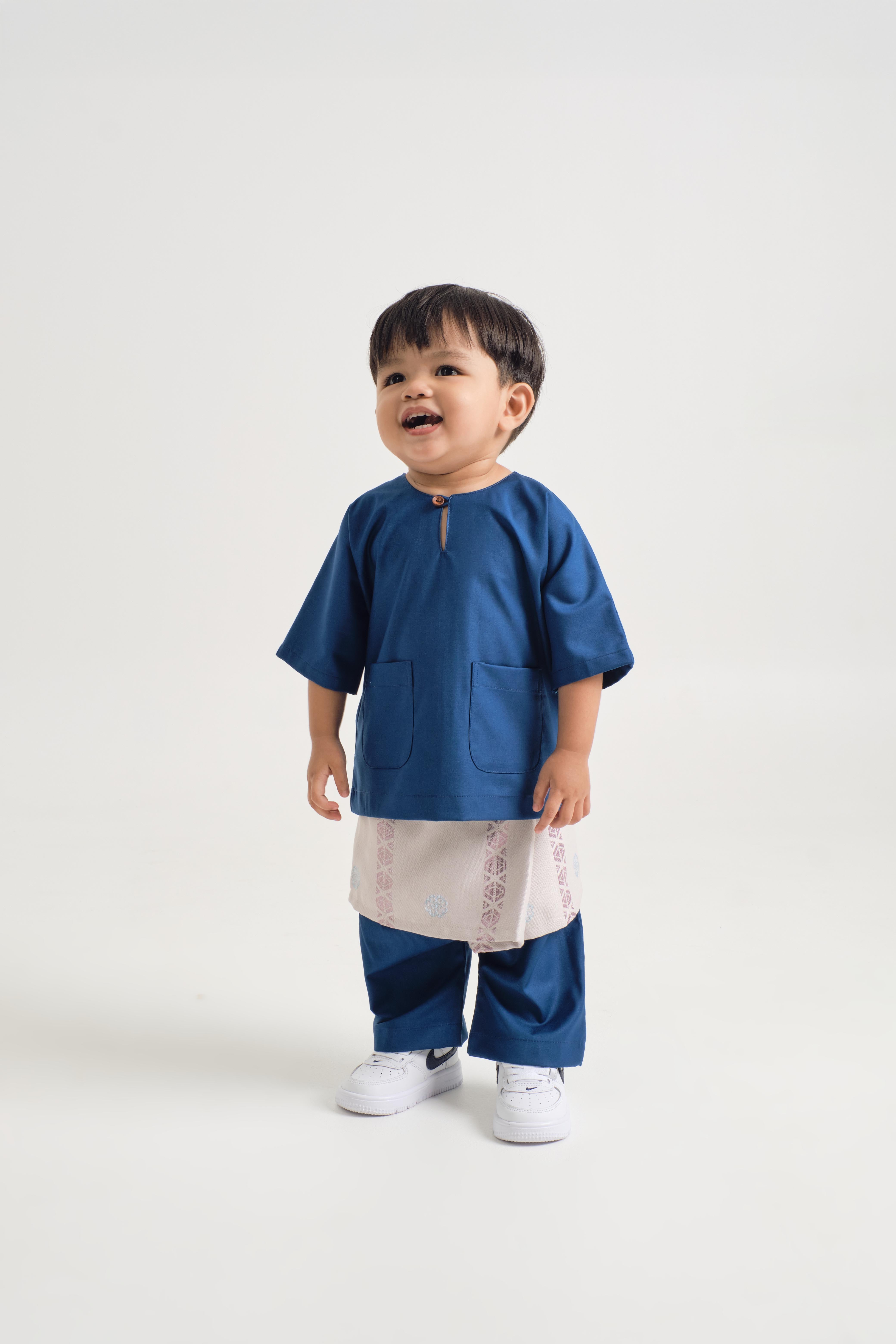 Patawali Baby Boys Baju Melayu Teluk Belanga - Classic Blue