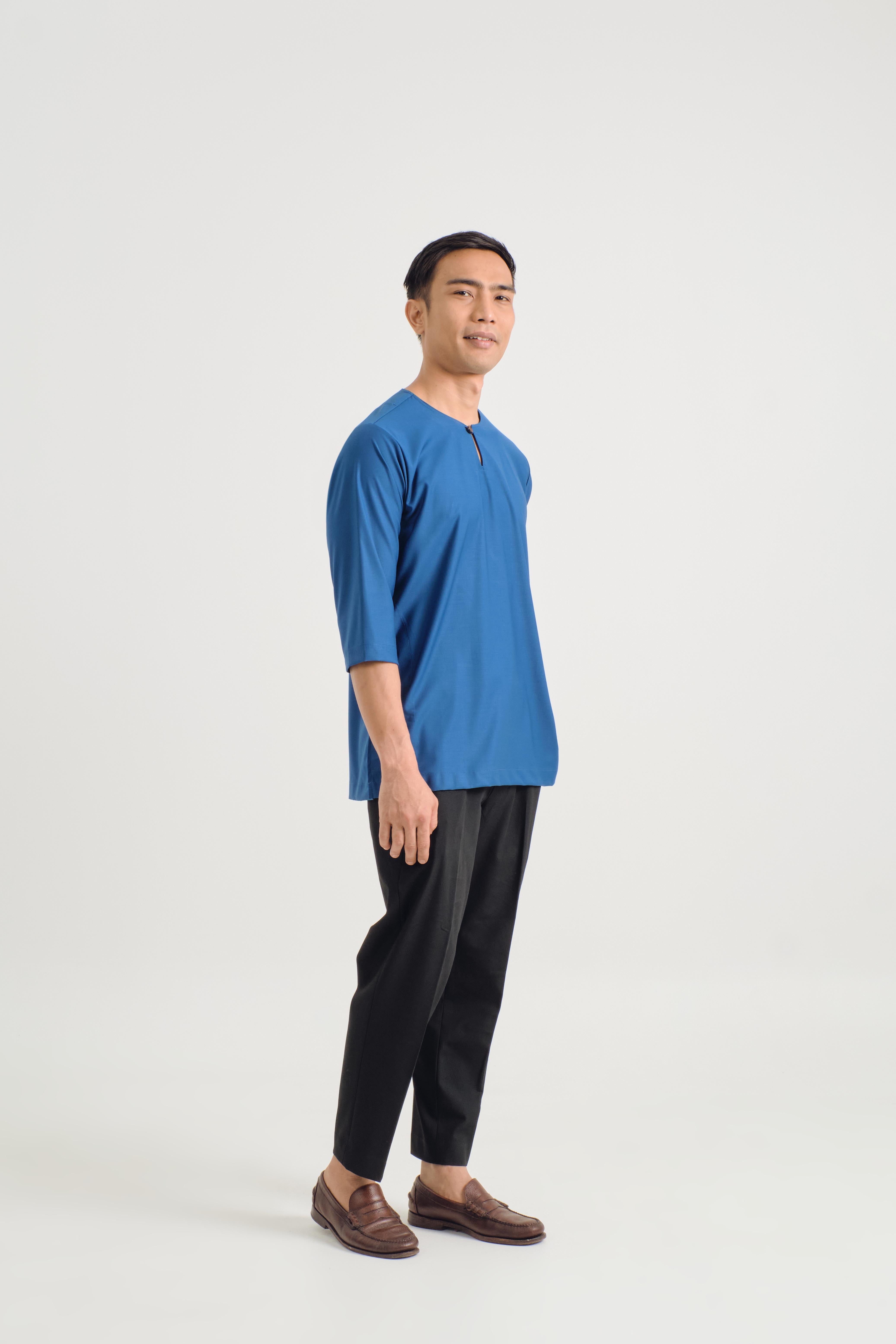 Patawali Three Quarter Sleeve Top - Classic Blue