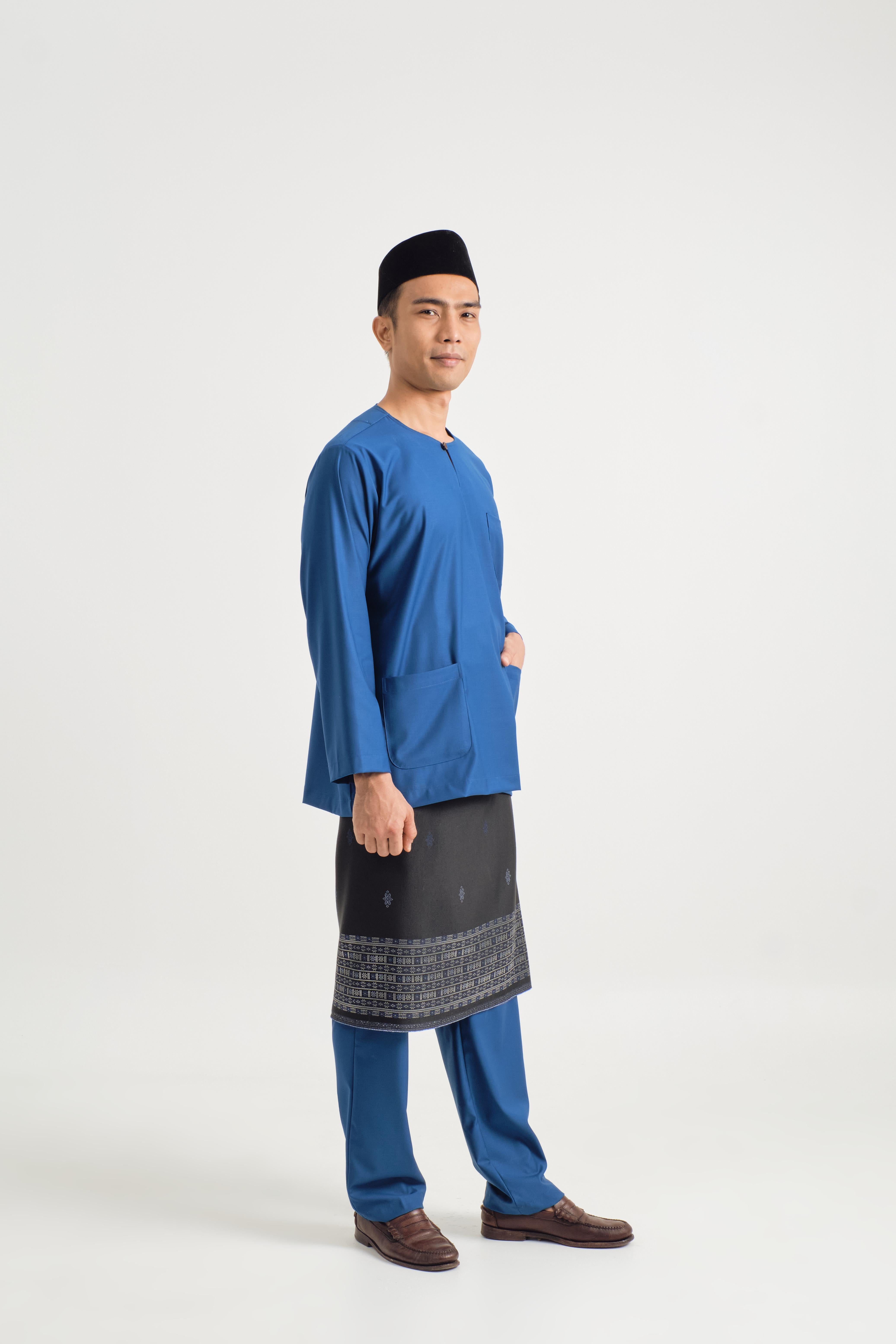 Patawali Classic Fit Baju Melayu Teluk Belanga - Classic Blue