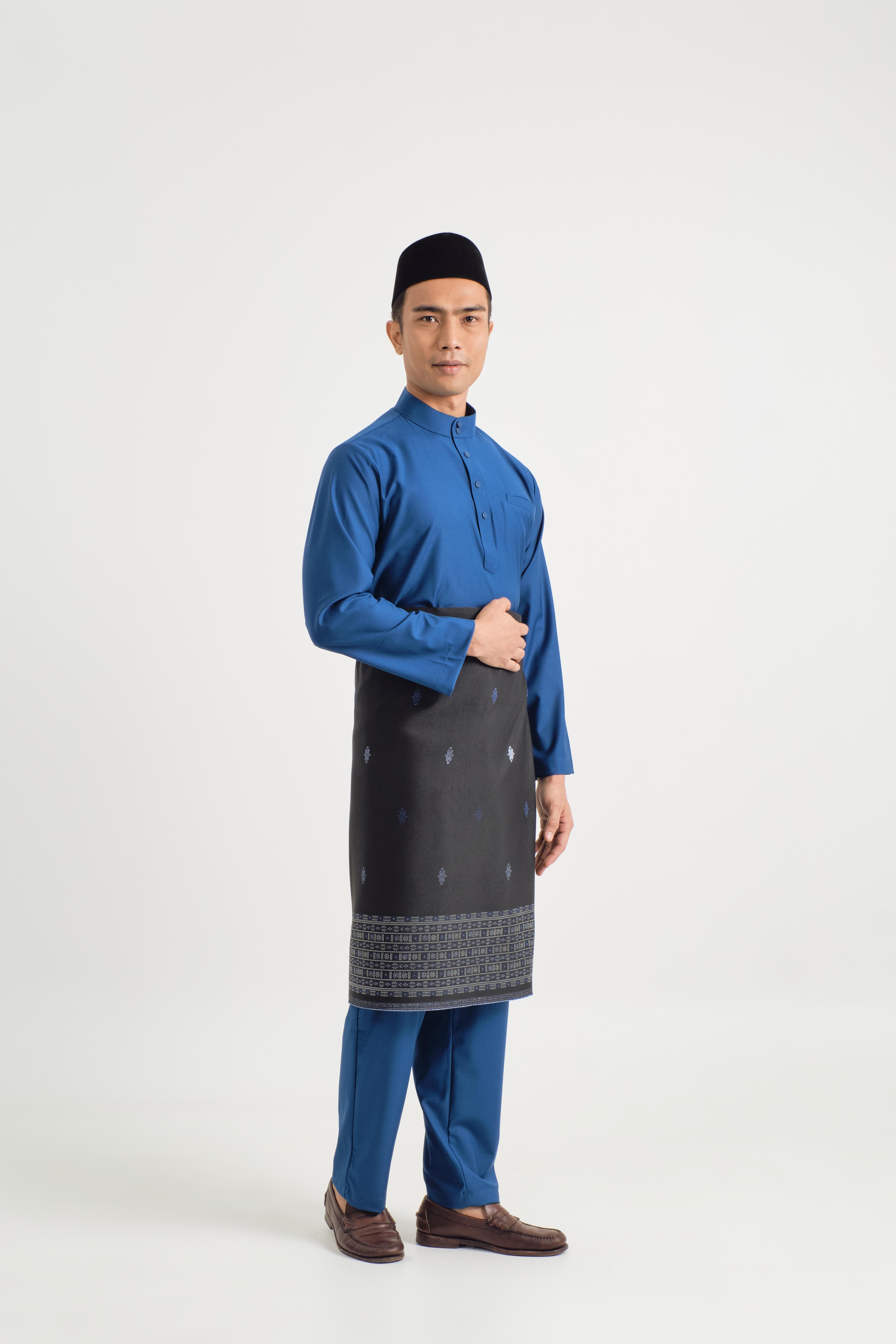 Patawali Baju Melayu Cekak Musang - Classic Blue