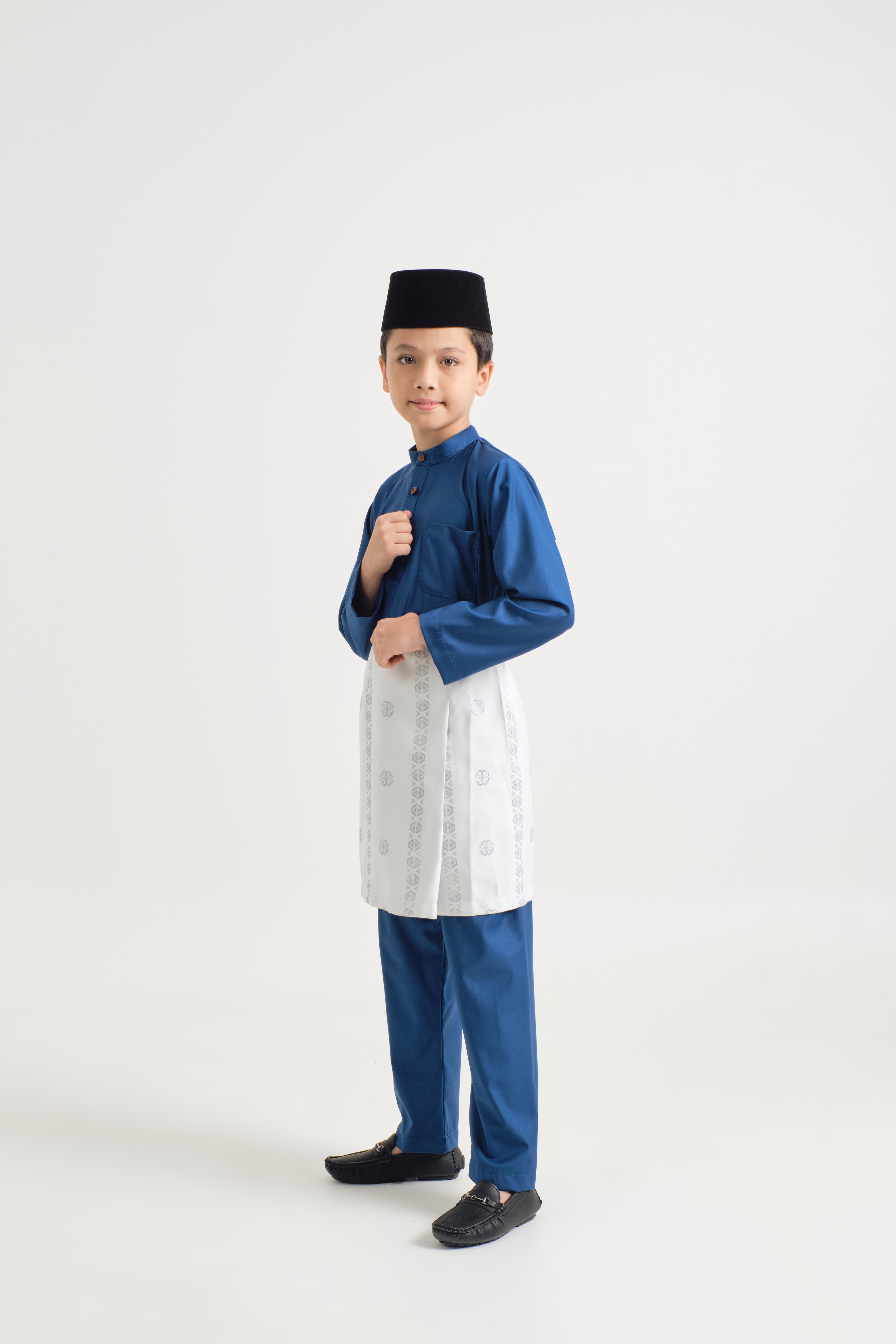 Patawali Boys Baju Melayu Cekak Musang - Classic Blue