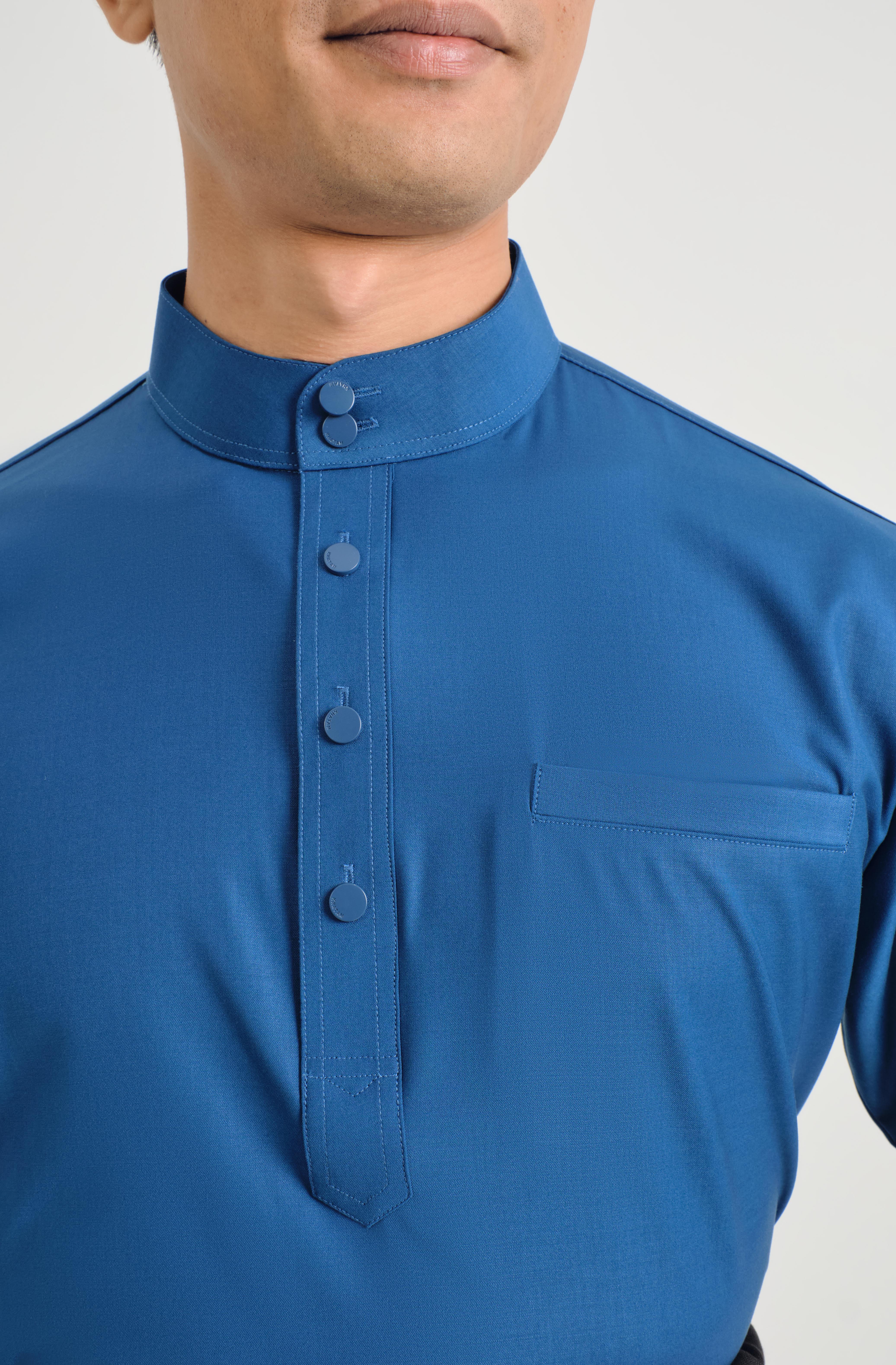 Patawali Baju Melayu Cekak Musang - Classic Blue