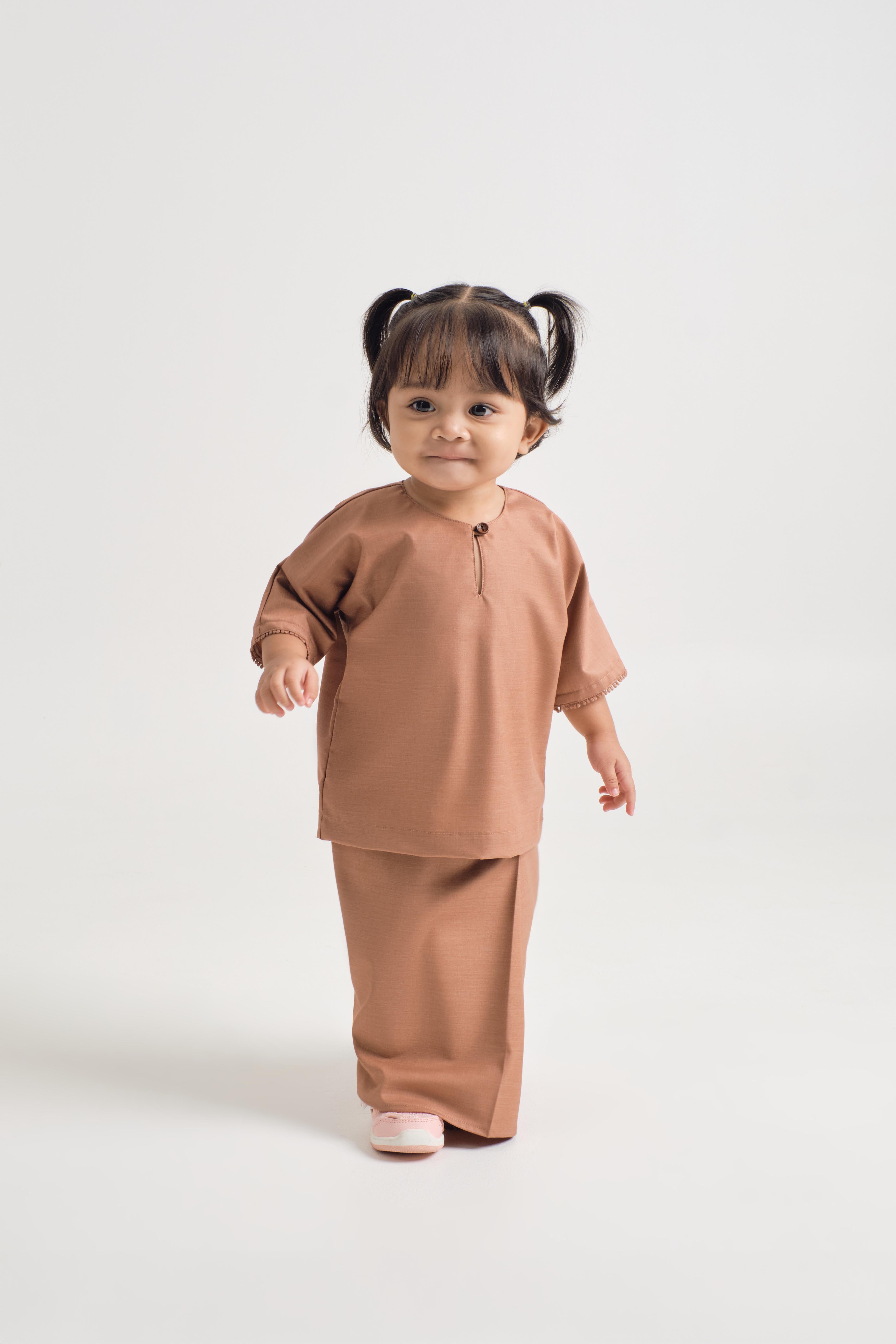 Patawali Baby Girls Baju Kurung - Clay Brown