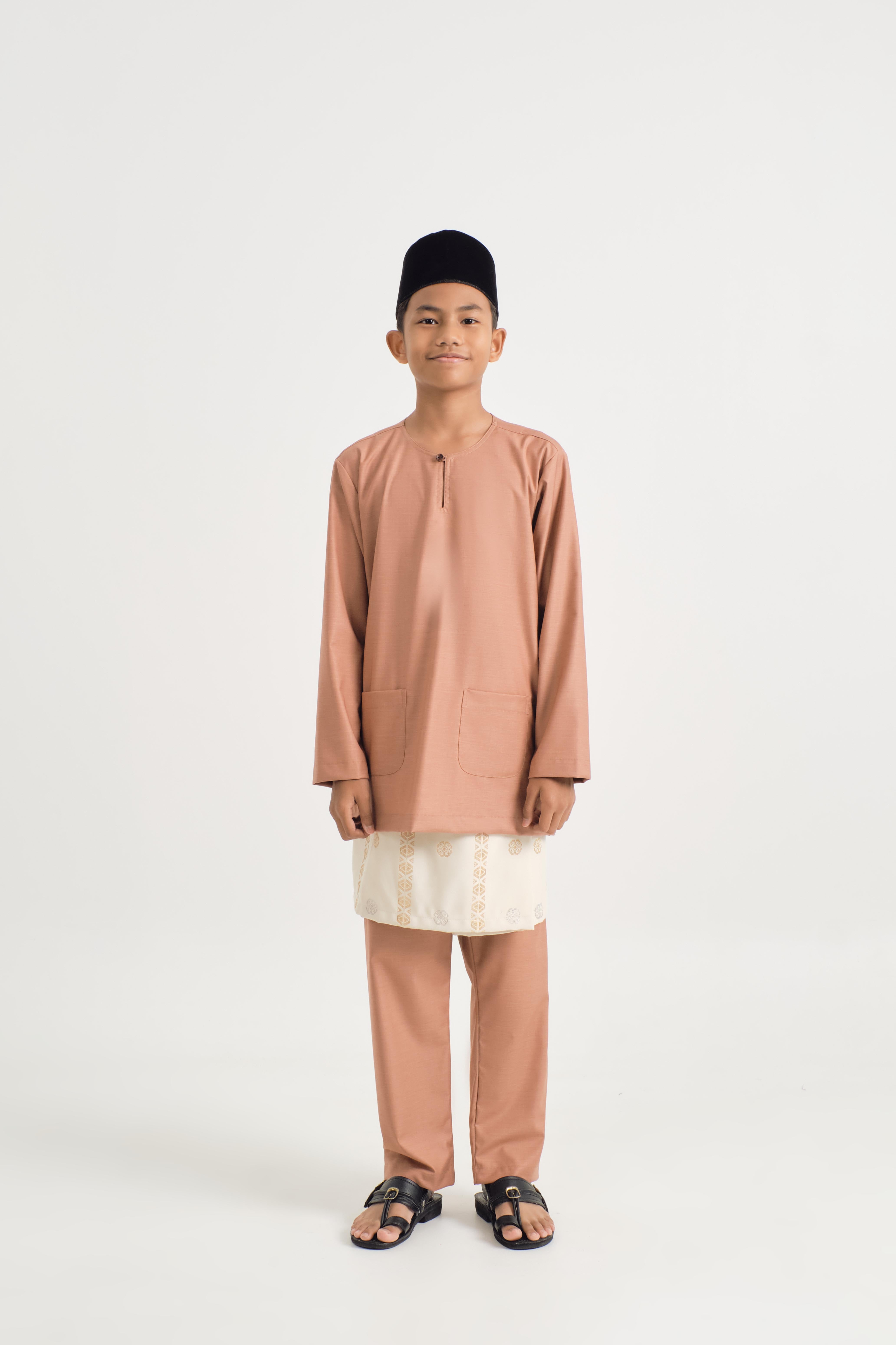 Patawali Boys Baju Melayu Teluk Belanga - Clay Brown