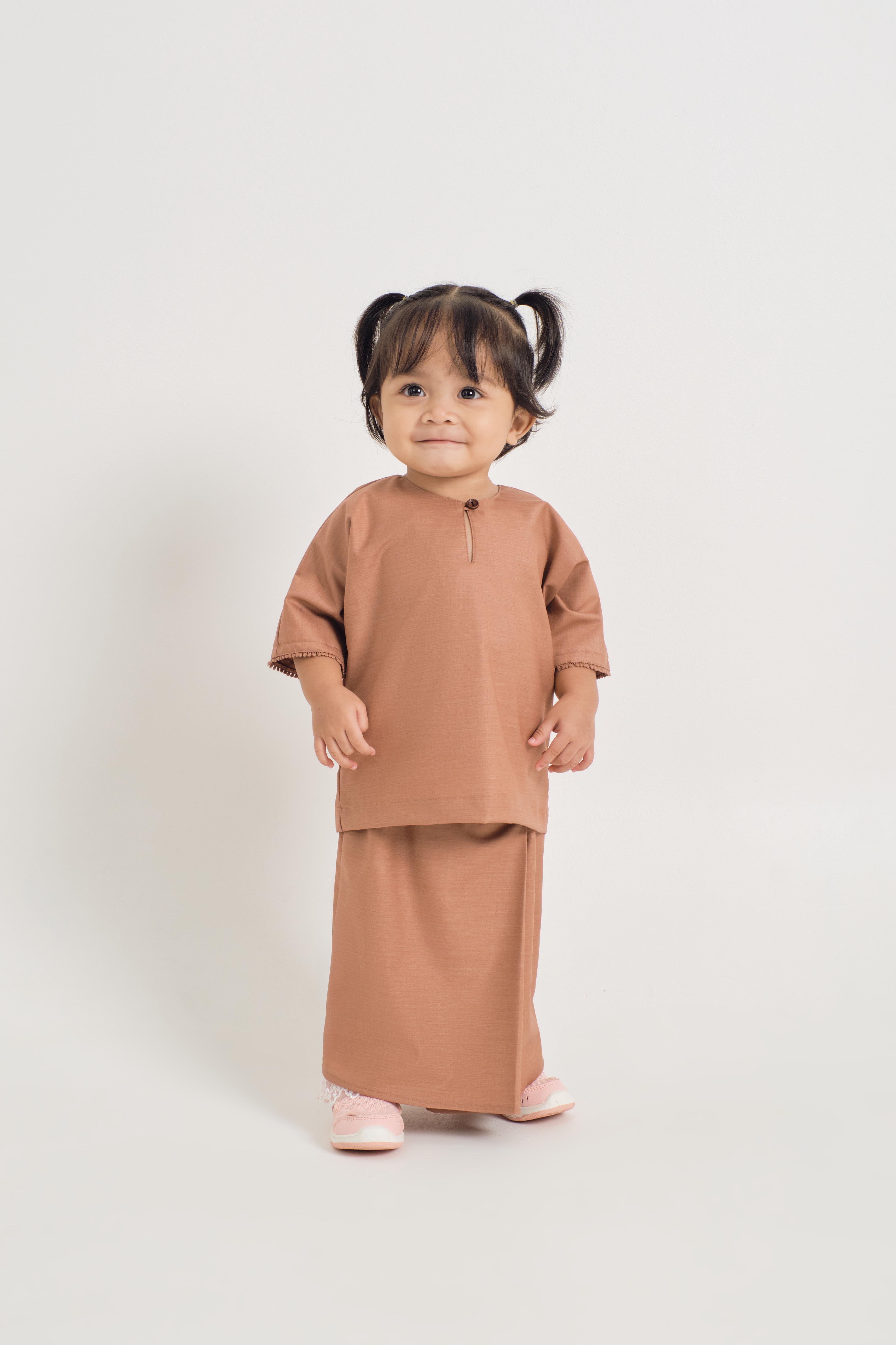 Patawali Baby Girls Baju Kurung - Clay Brown