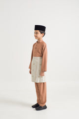 Patawali Boys Baju Melayu Cekak Musang - Clay Brown