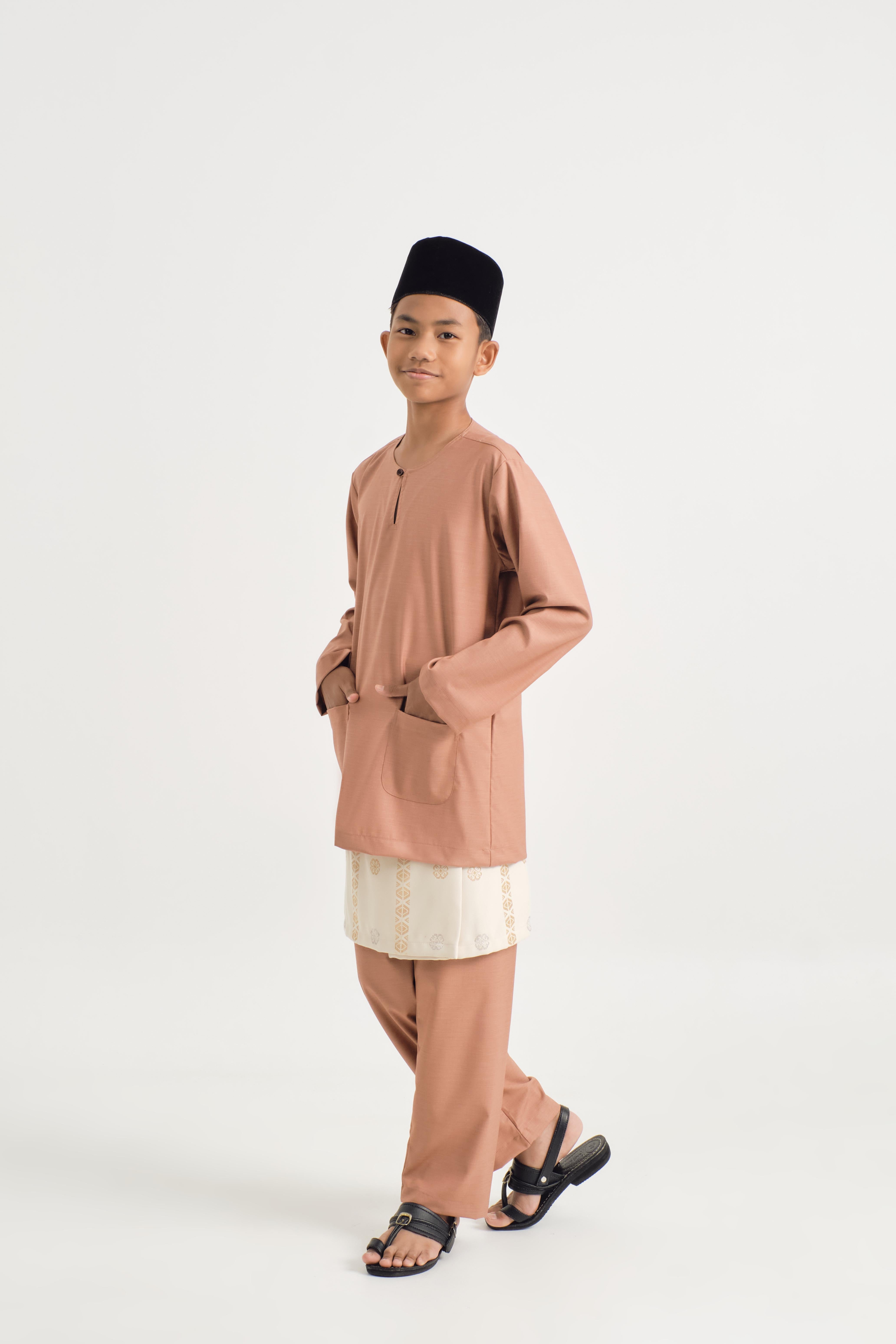 Patawali Boys Baju Melayu Teluk Belanga - Clay Brown