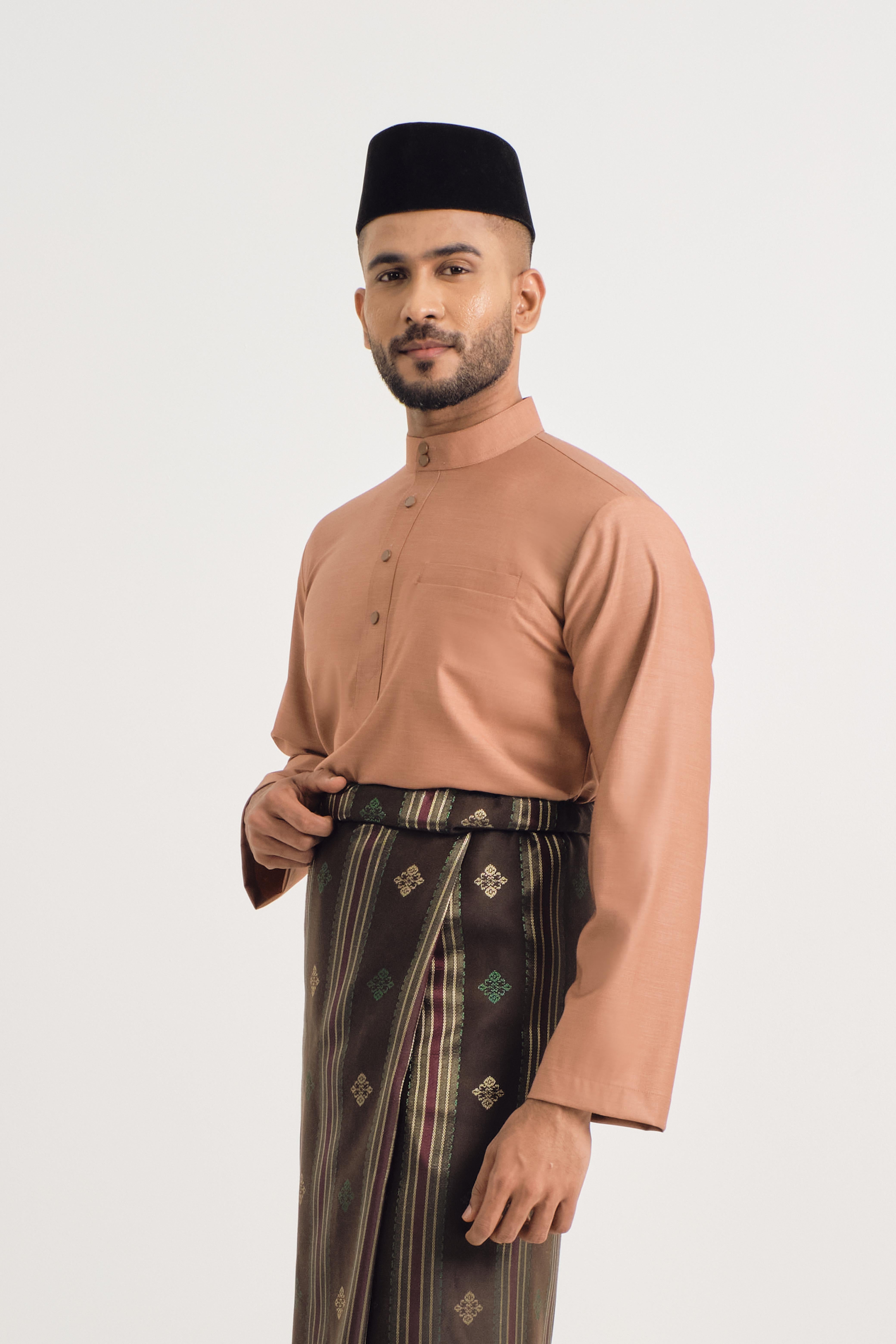 Patawali Baju Melayu Cekak Musang - Clay Brown