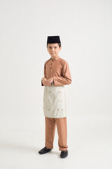 Patawali Boys Baju Melayu Cekak Musang - Clay Brown