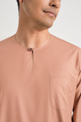 Patawali Classic Fit Baju Melayu Teluk Belanga - Clay Brown