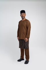 Patawali Modern Fit Baju Melayu Teluk Belanga - Coffee Brown