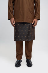 Patawali Modern Fit Baju Melayu Teluk Belanga - Coffee Brown