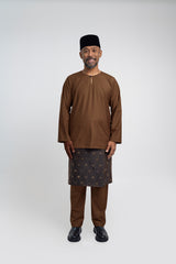 Patawali Modern Fit Baju Melayu Teluk Belanga - Coffee Brown