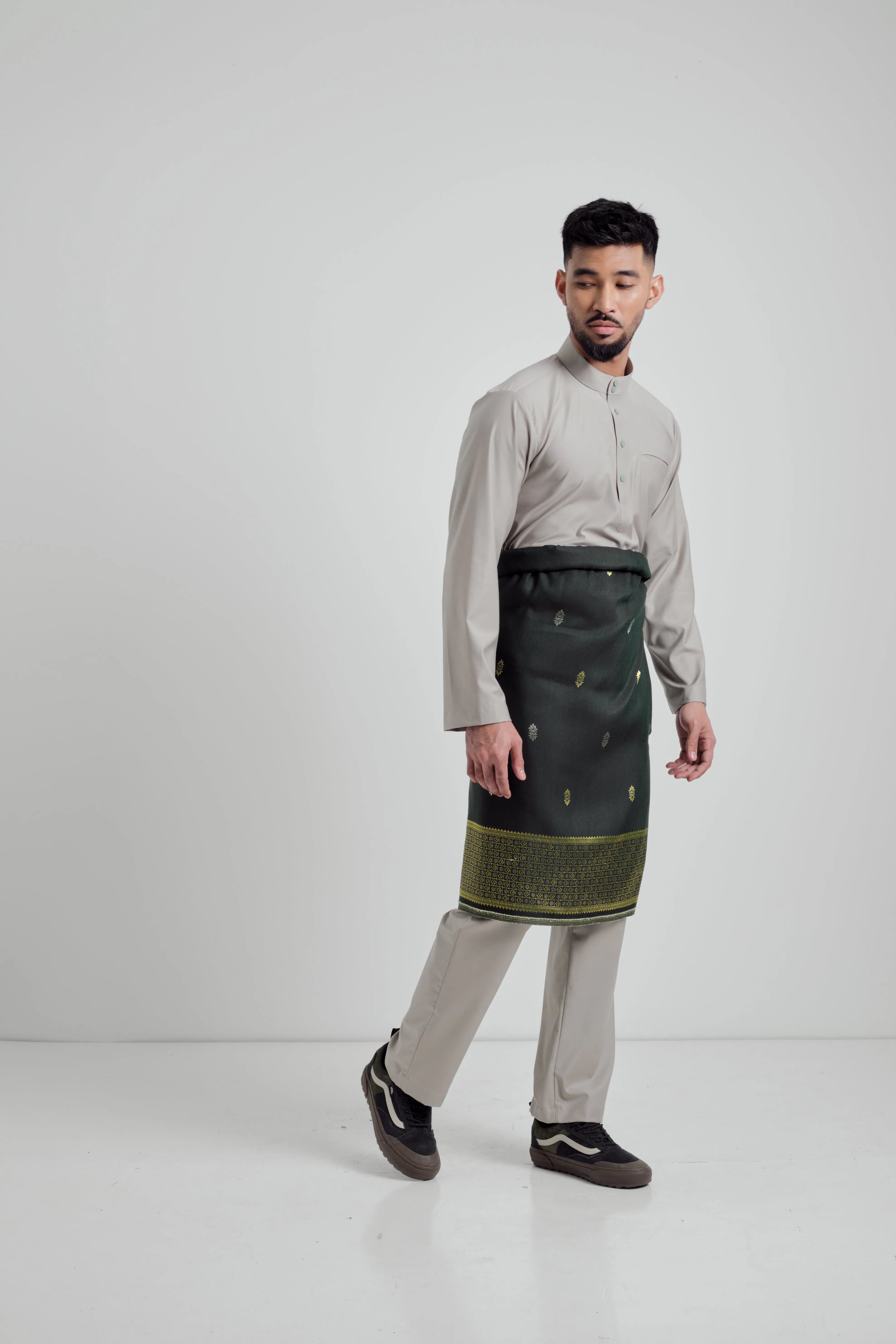 Patawali Baju Melayu Cekak Musang - Cool Grey