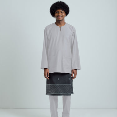 Patawali Modern Fit Baju Melayu Teluk Belanga - Cool Grey