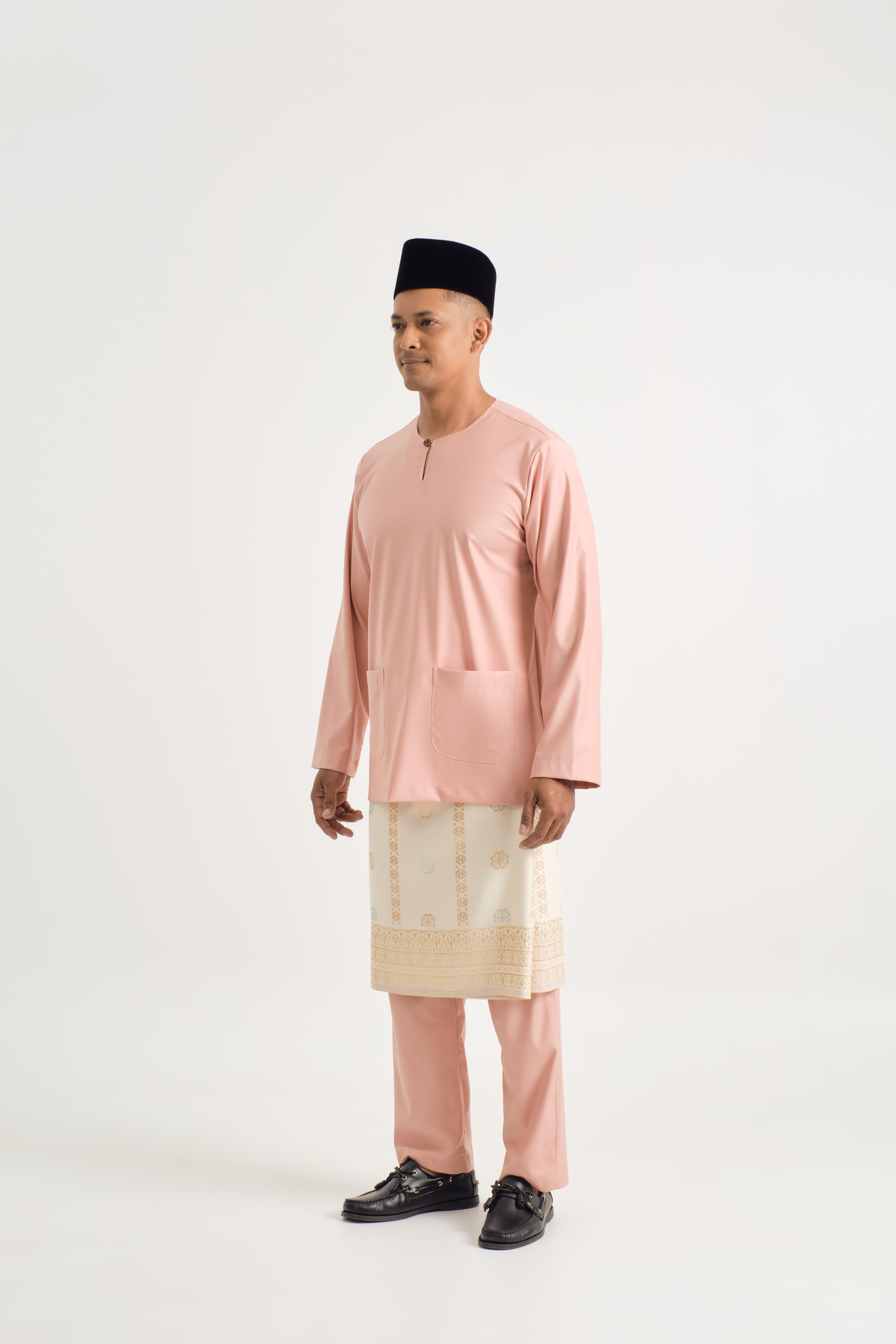 Patawali Modern Fit Baju Melayu Teluk Belanga - Coral