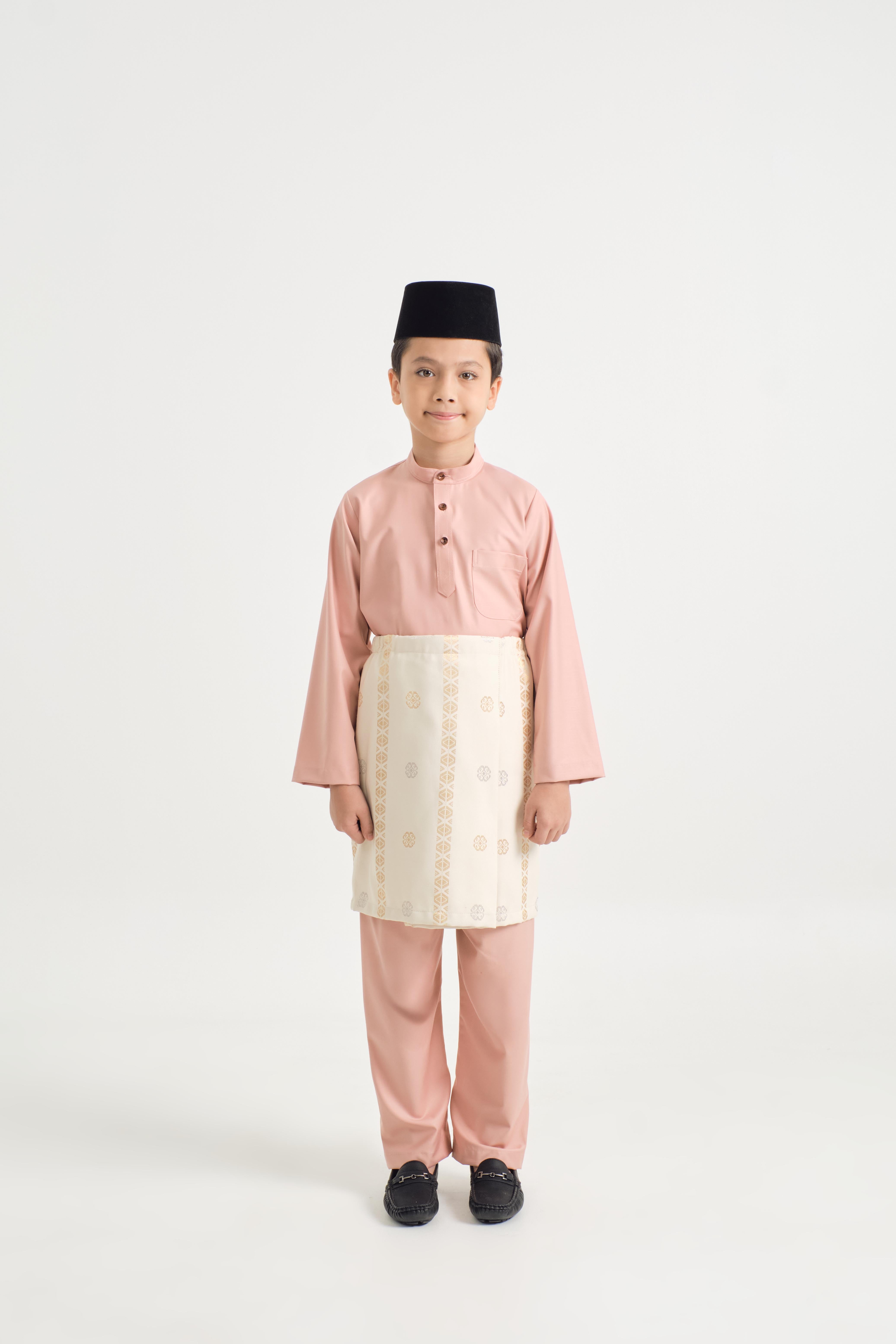 Patawali Boys Baju Melayu Cekak Musang - Coral