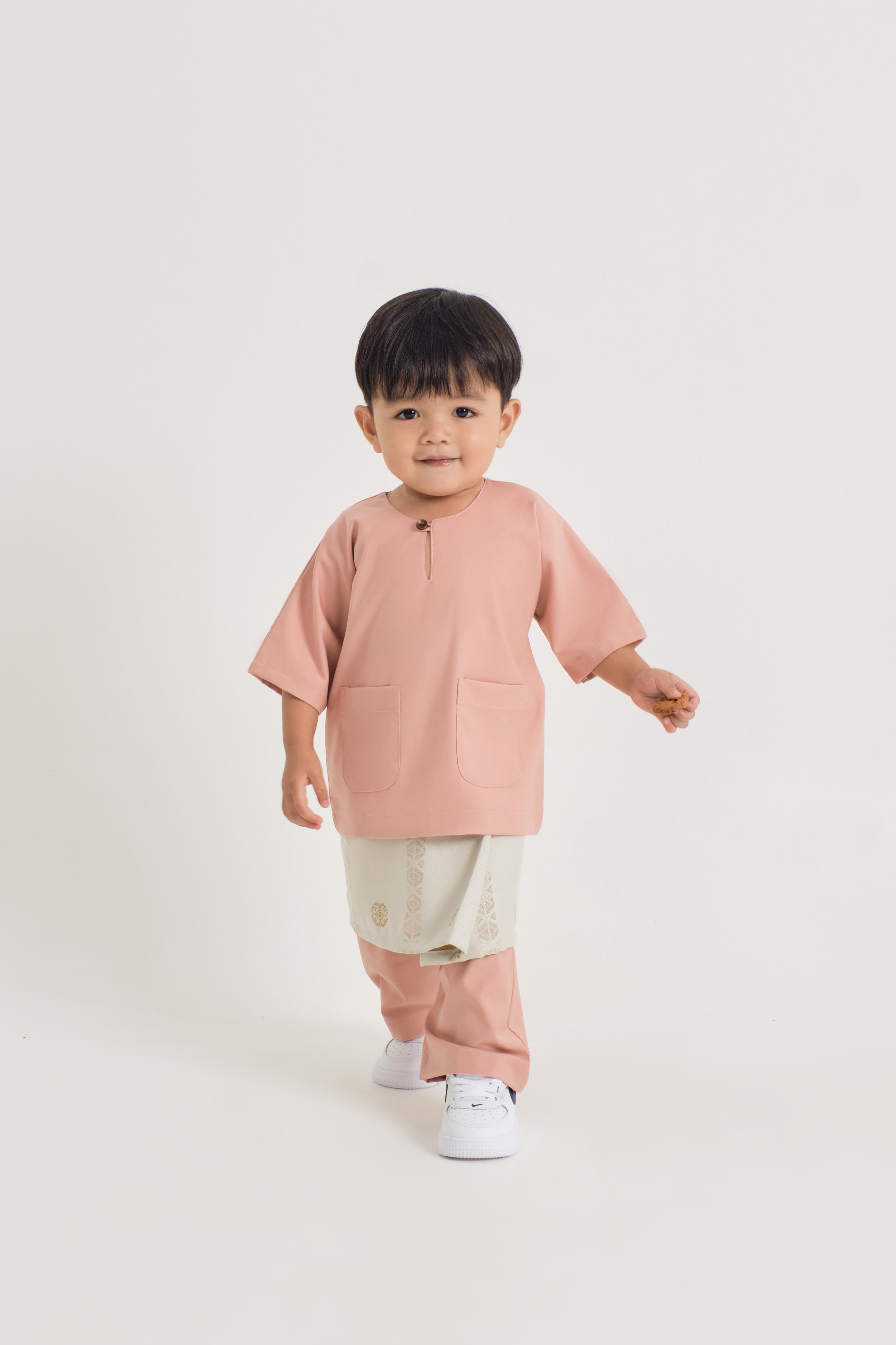 Patawali Baby Boys Baju Melayu Teluk Belanga - Coral