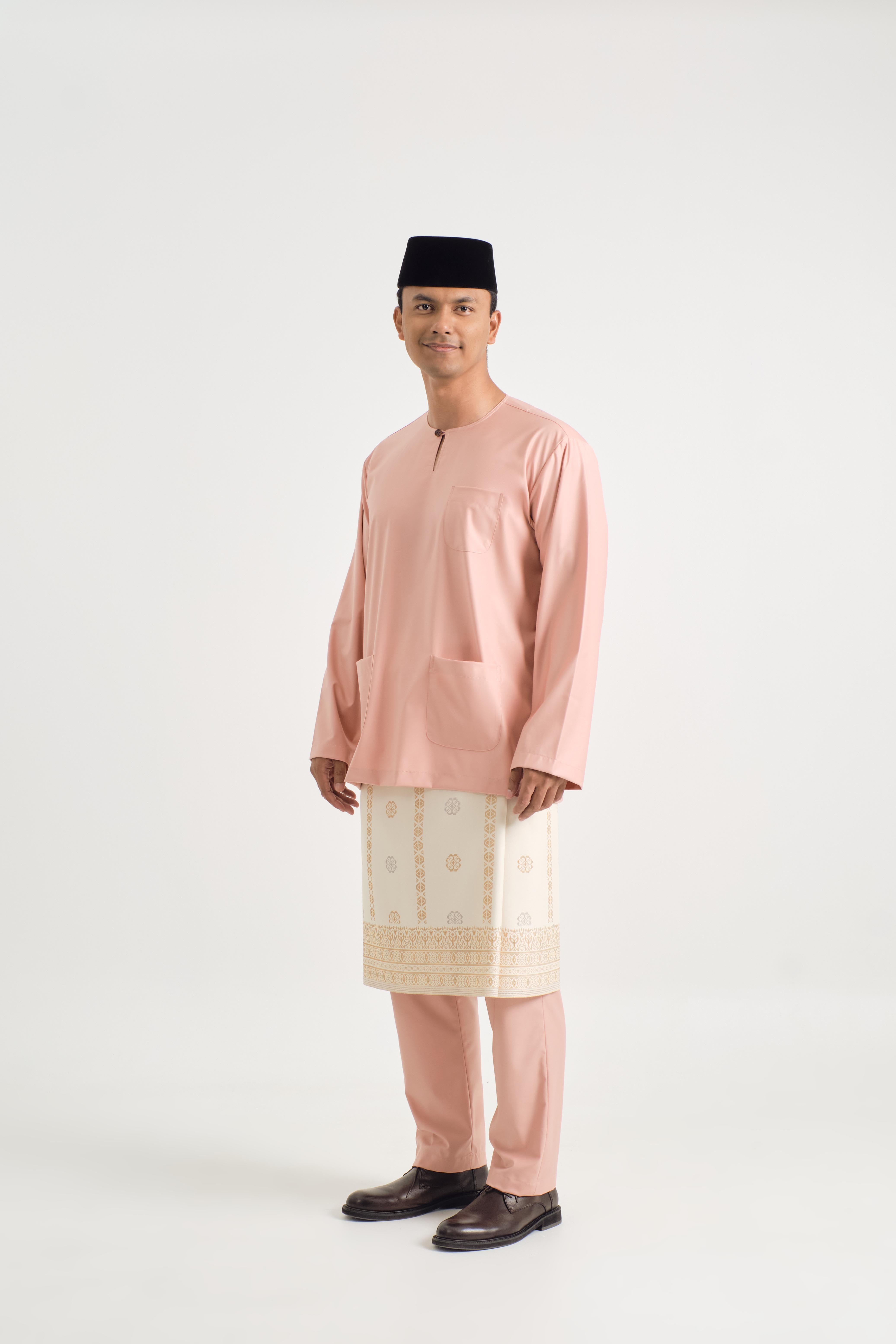 Patawali Classic Fit Baju Melayu Teluk Belanga - Coral