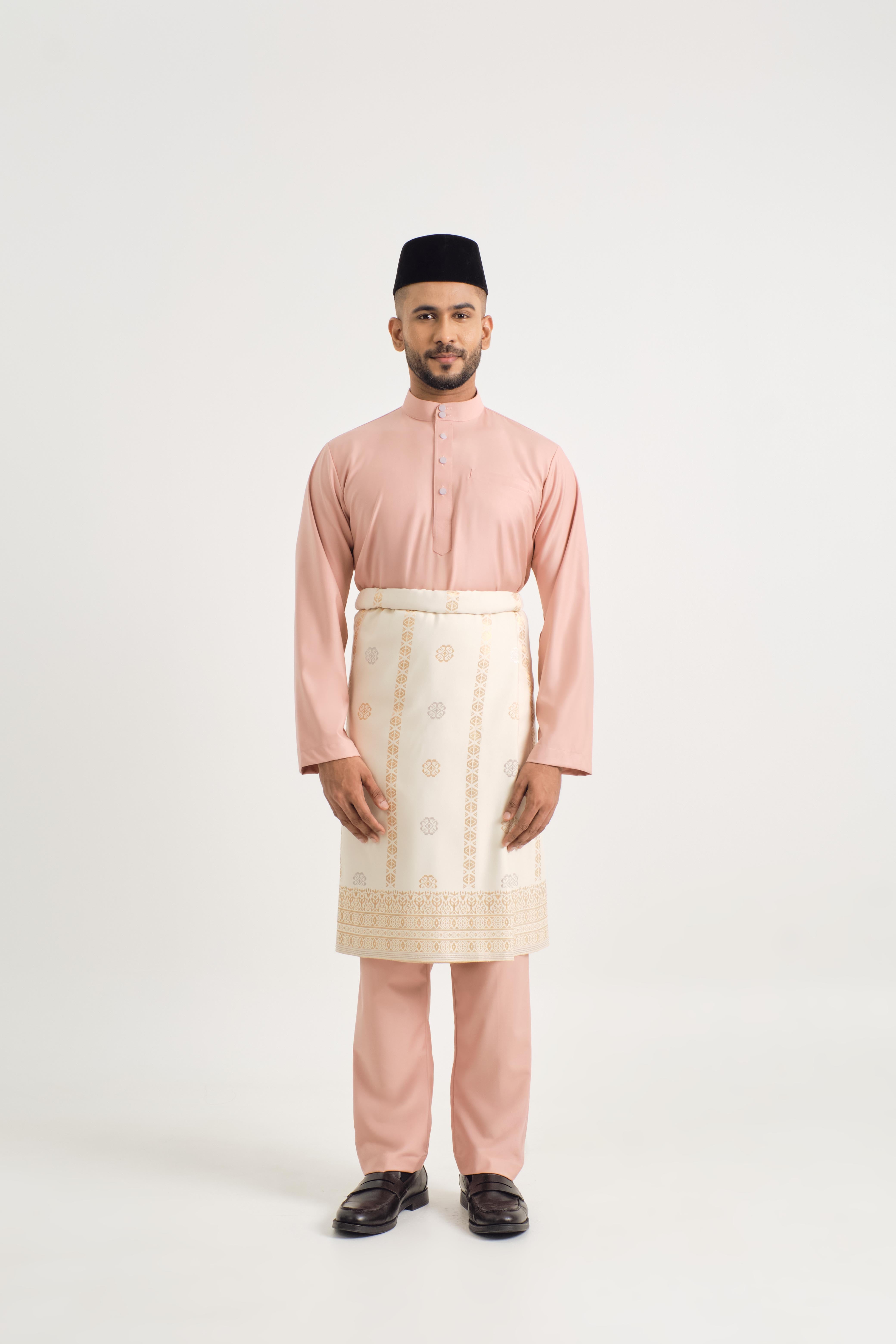 Patawali Baju Melayu Cekak Musang - Coral