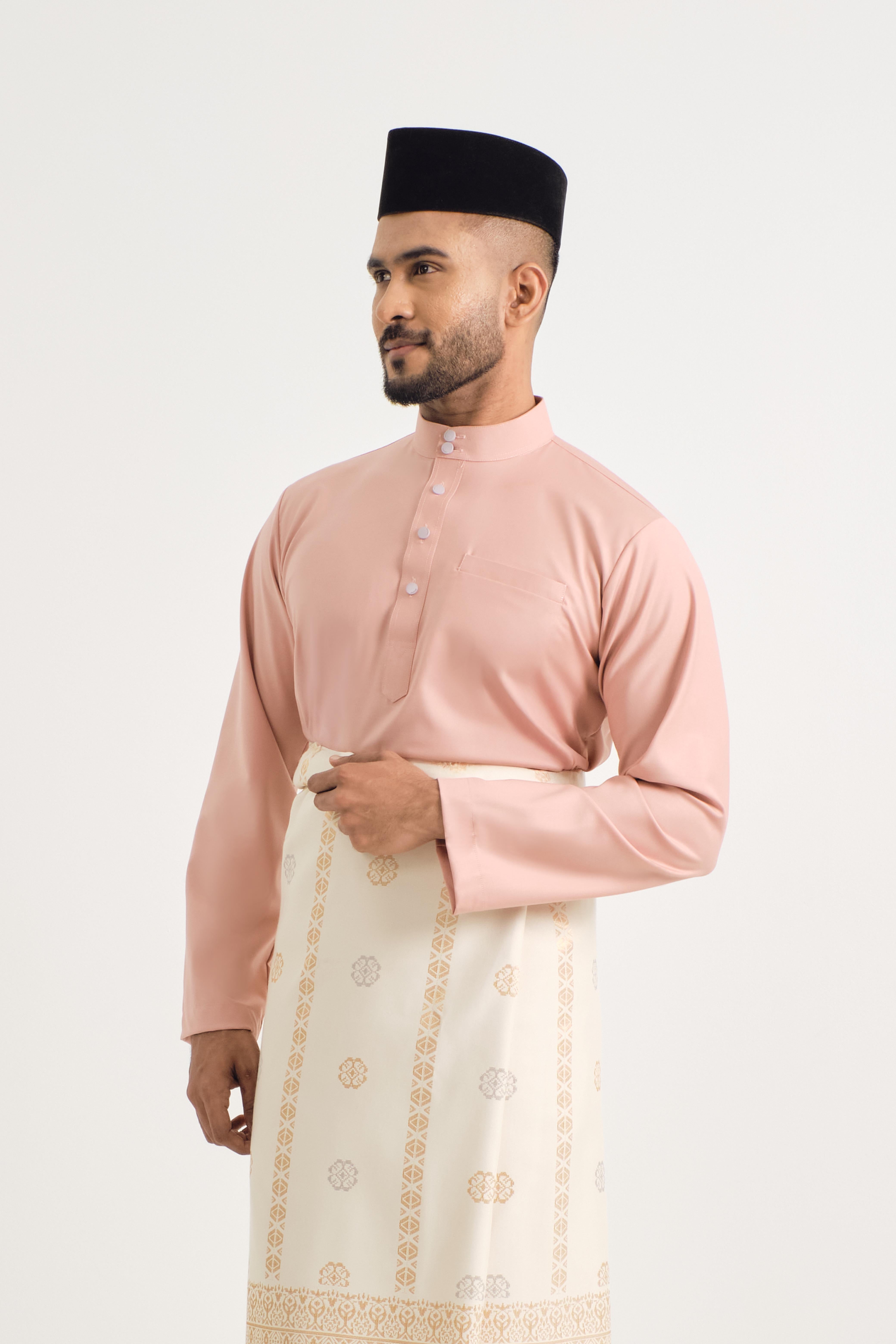 Patawali Baju Melayu Cekak Musang - Coral