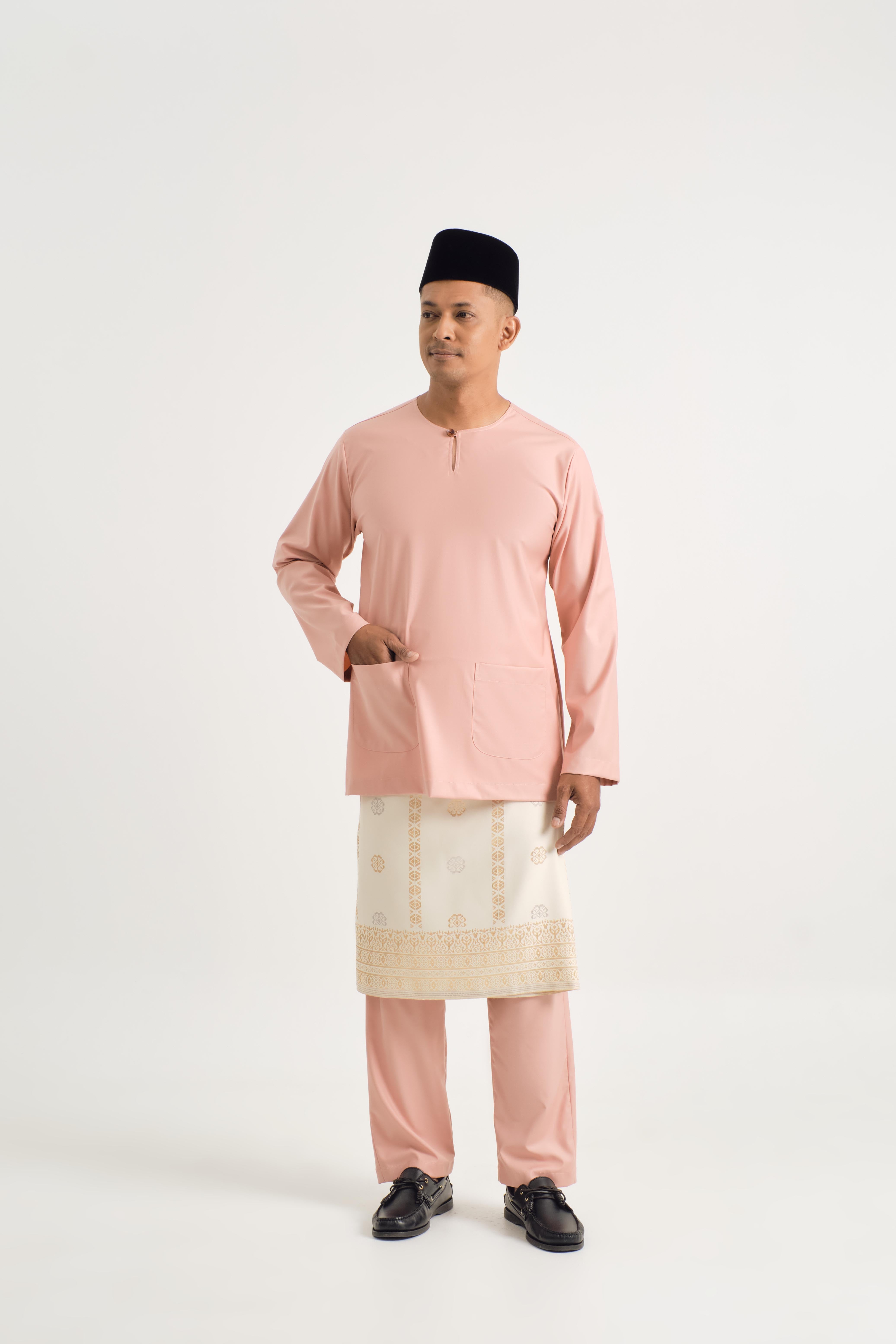 Patawali Modern Fit Baju Melayu Teluk Belanga - Coral