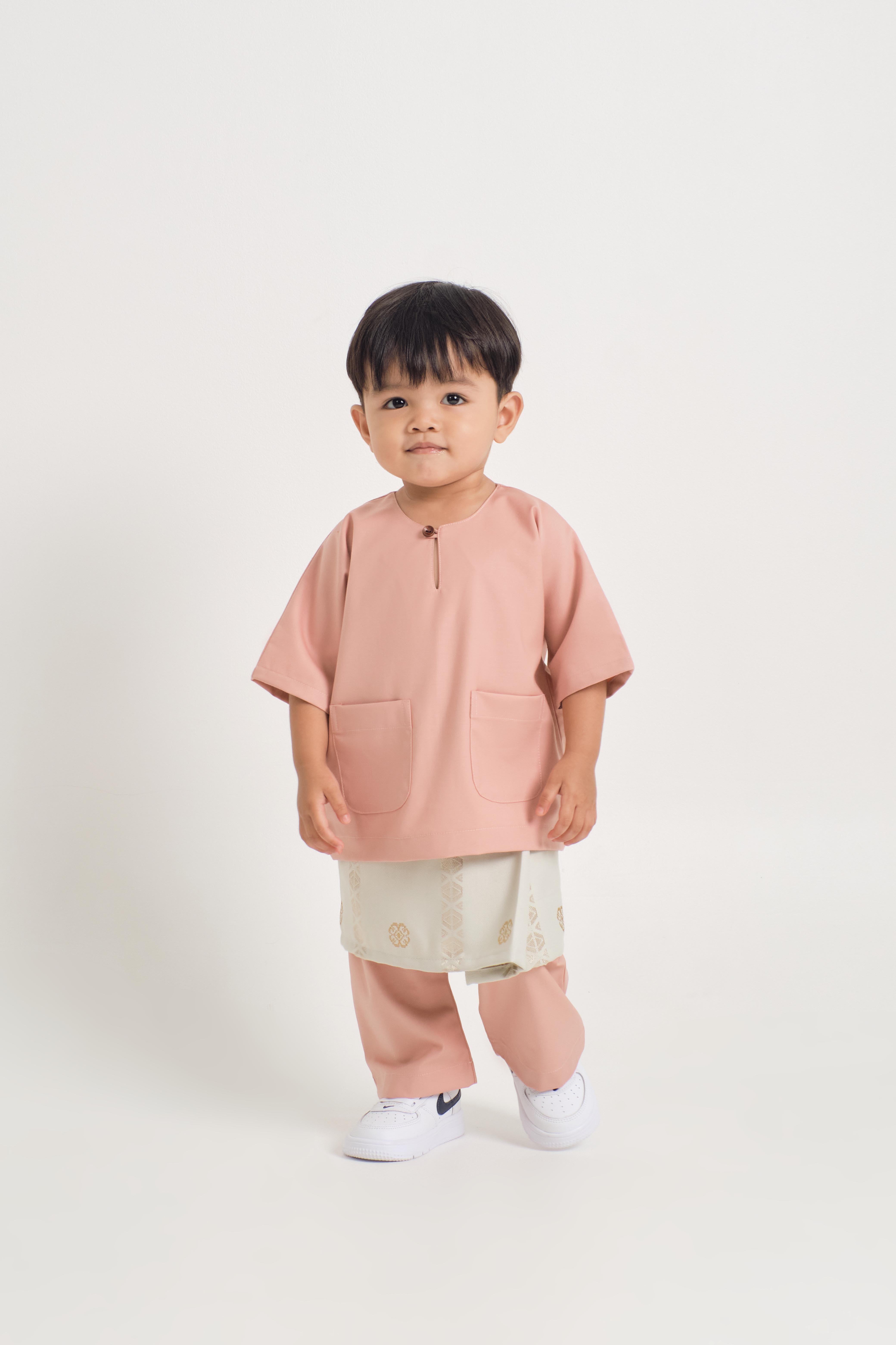 Patawali Baby Boys Baju Melayu Teluk Belanga - Coral