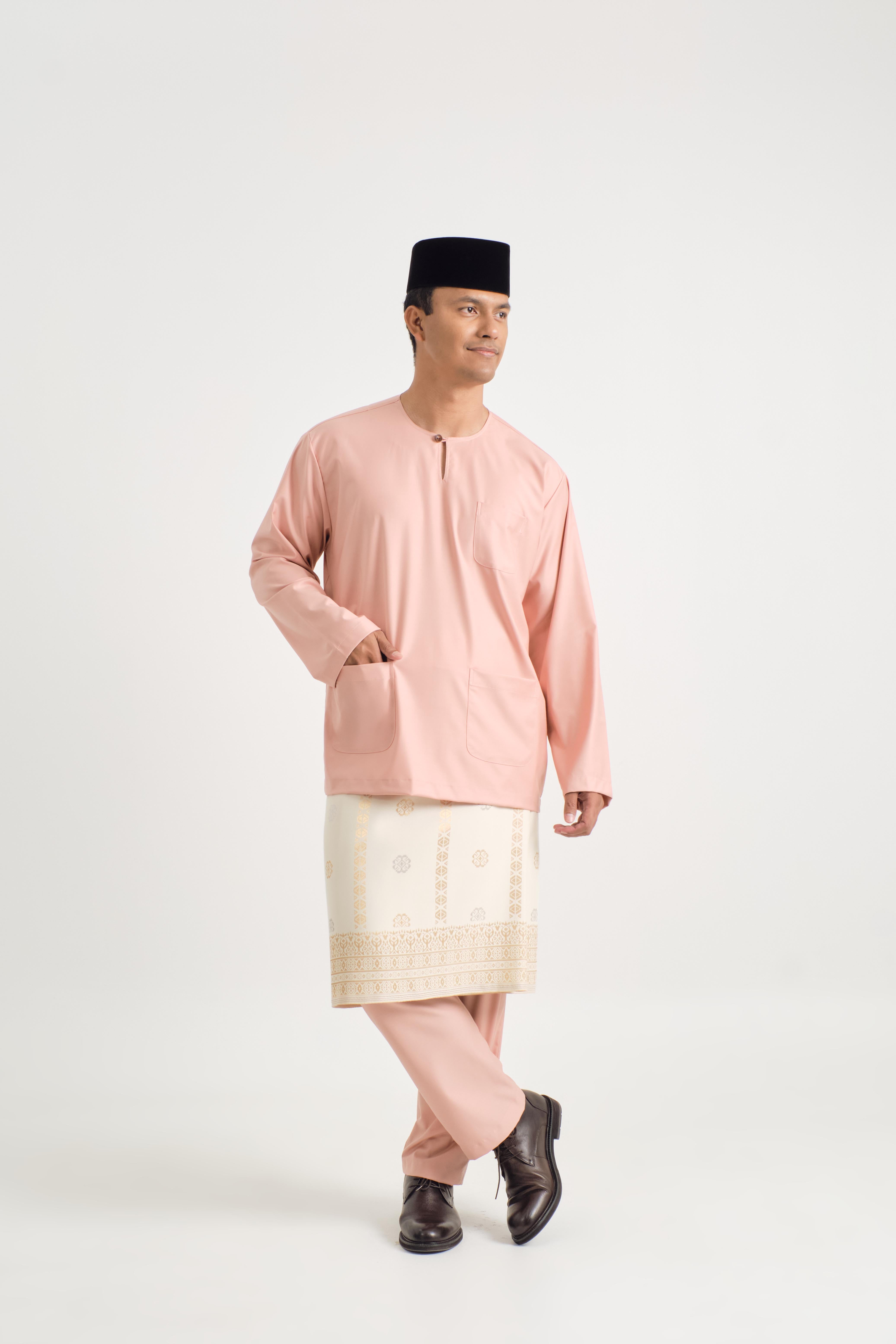 Patawali Classic Fit Baju Melayu Teluk Belanga - Coral