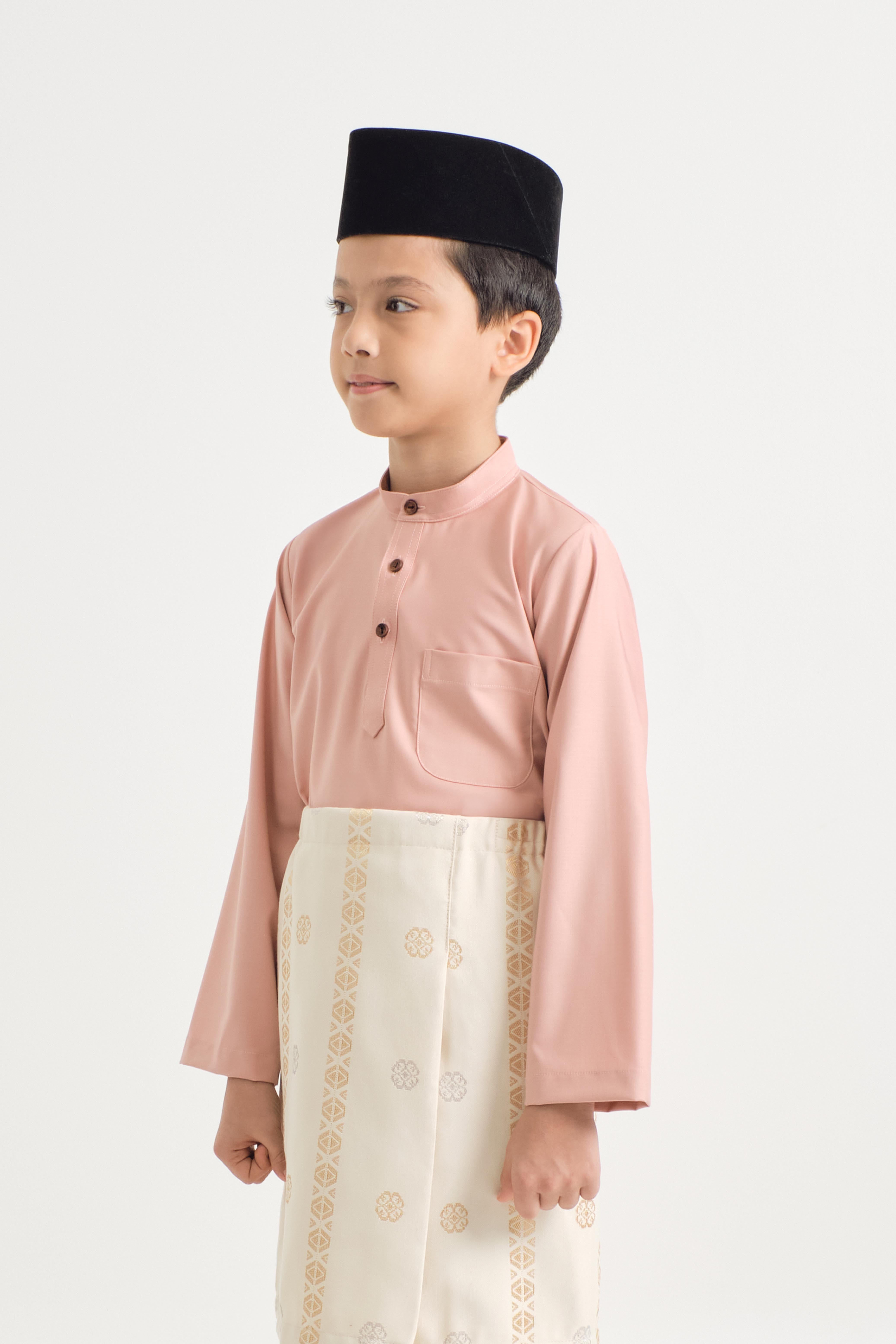 Patawali Boys Baju Melayu Cekak Musang - Coral