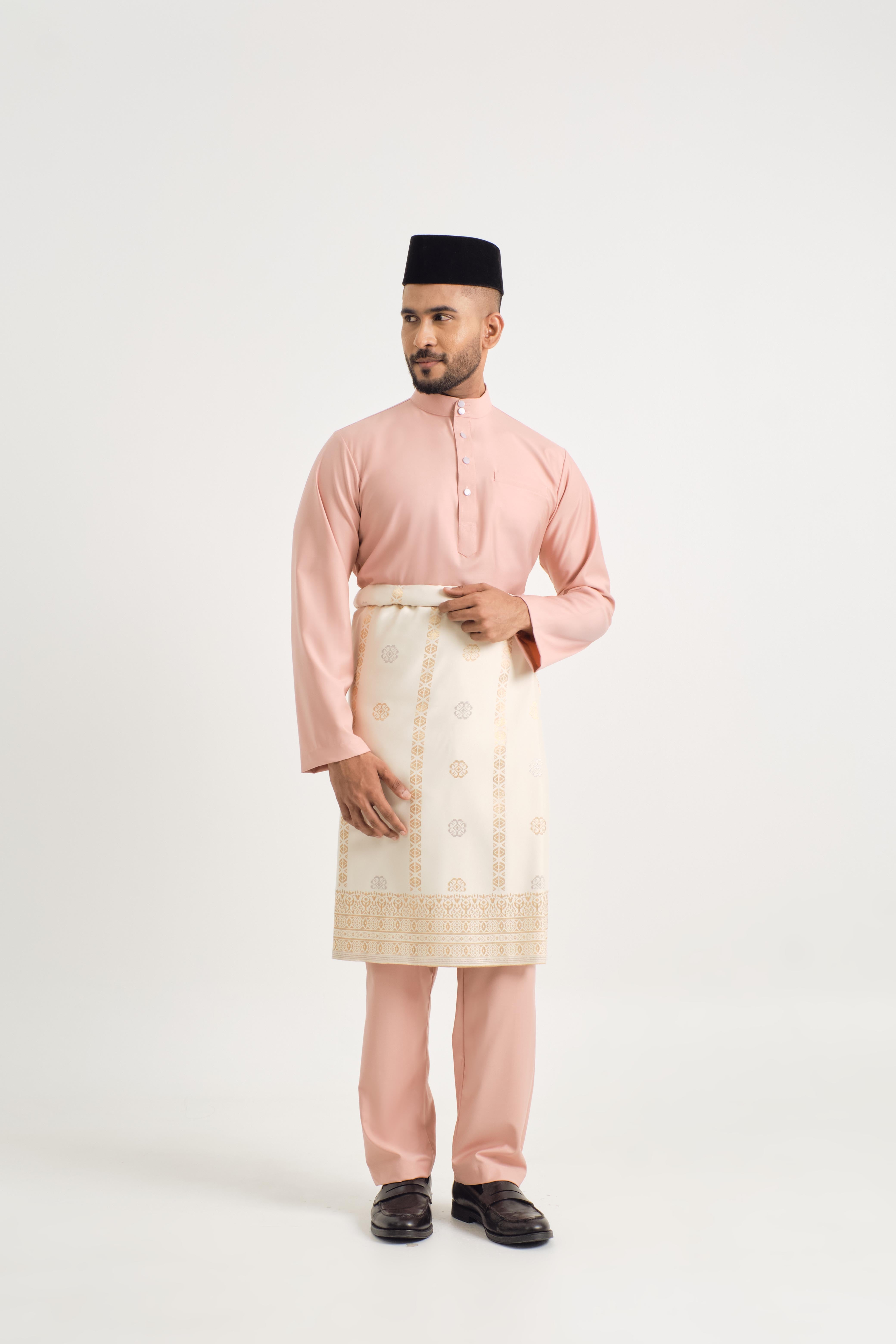 Patawali Baju Melayu Cekak Musang - Coral