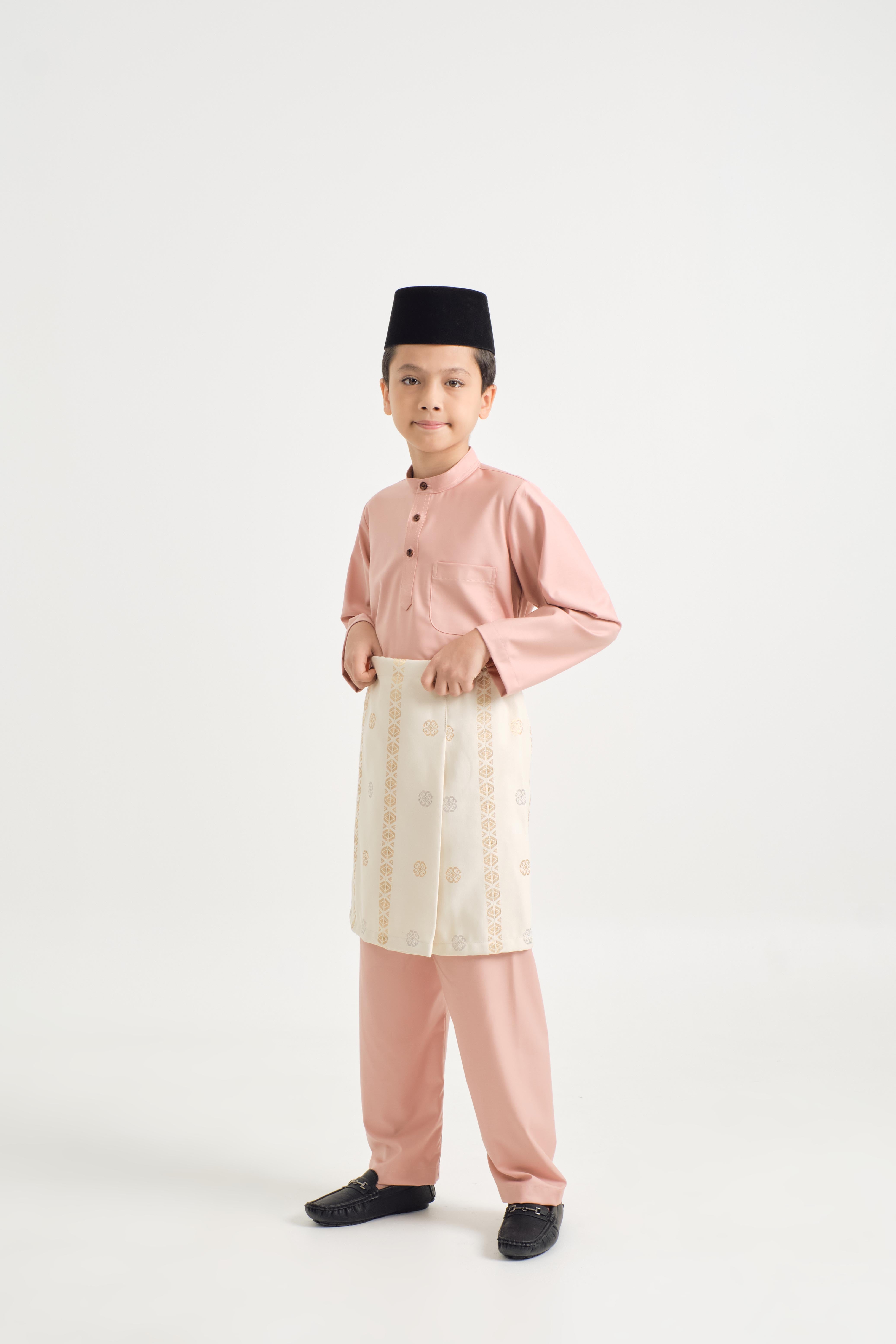 Patawali Boys Baju Melayu Cekak Musang - Coral