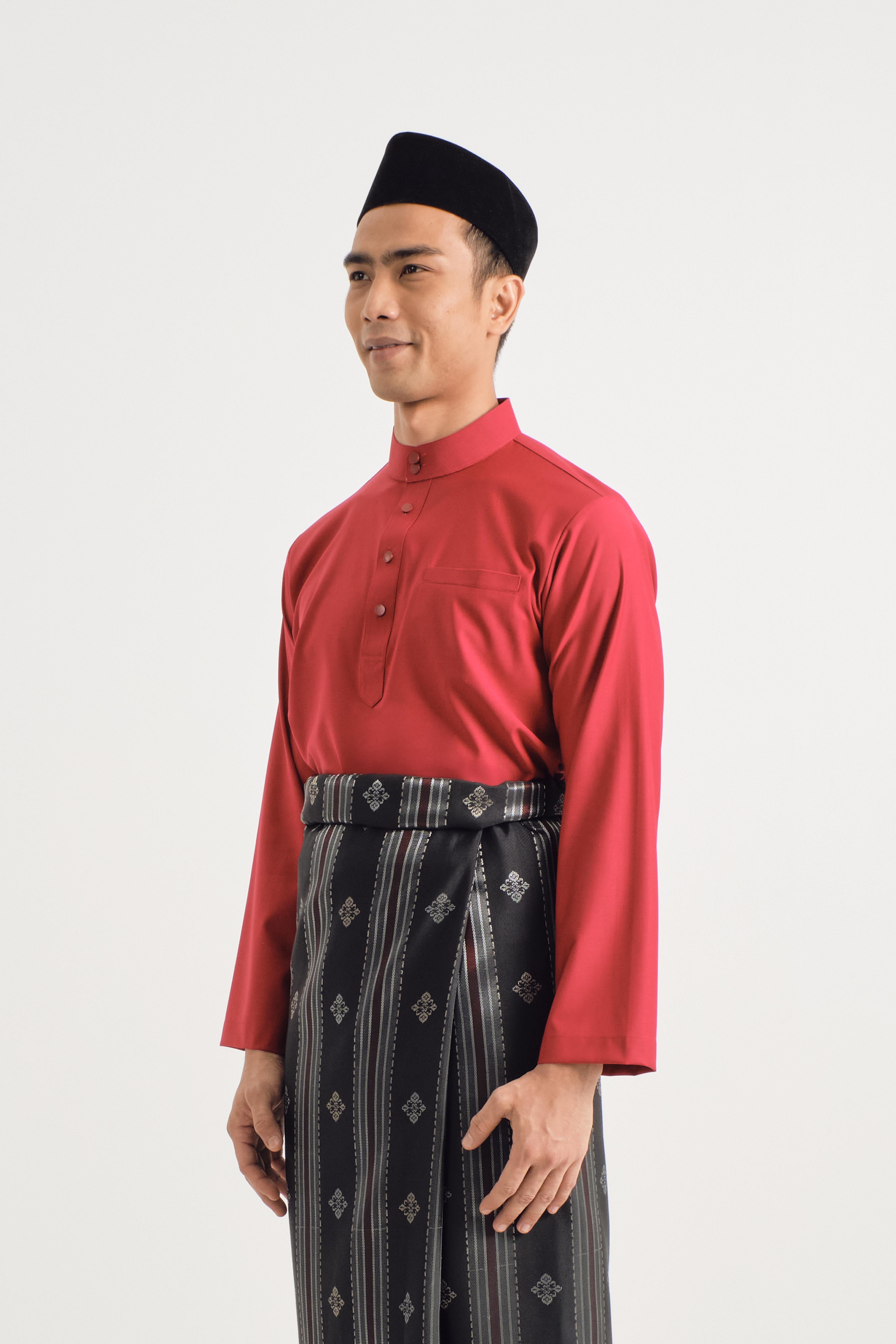 Patawali Baju Melayu Cekak Musang - Crimson Red