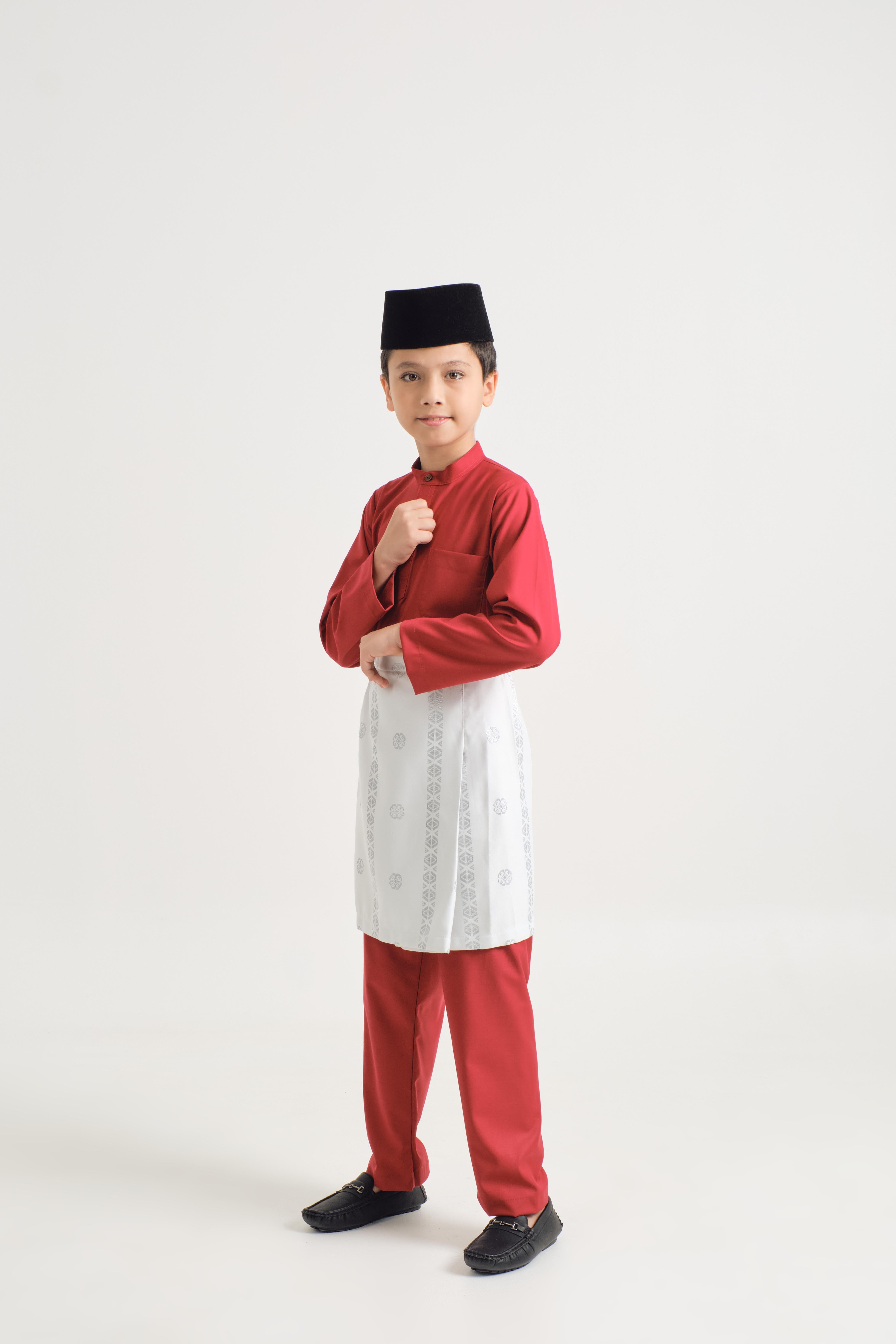 Patawali Boys Baju Melayu Cekak Musang - Crimson Red