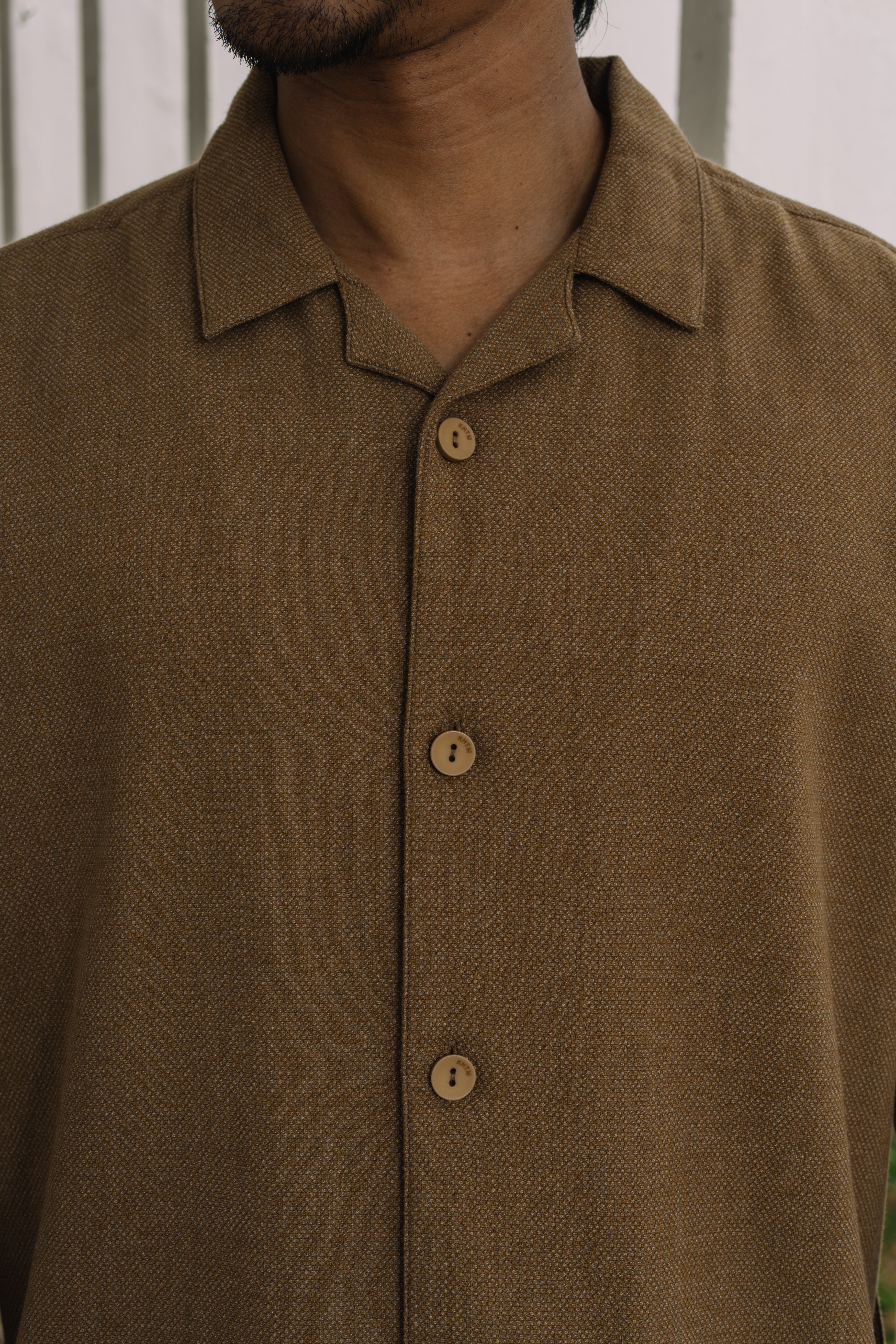 KHTM Camp Collar Shirt - Tan Brown