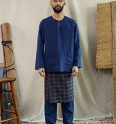 Mansoor Baju Melayu Teluk Belanga Navy