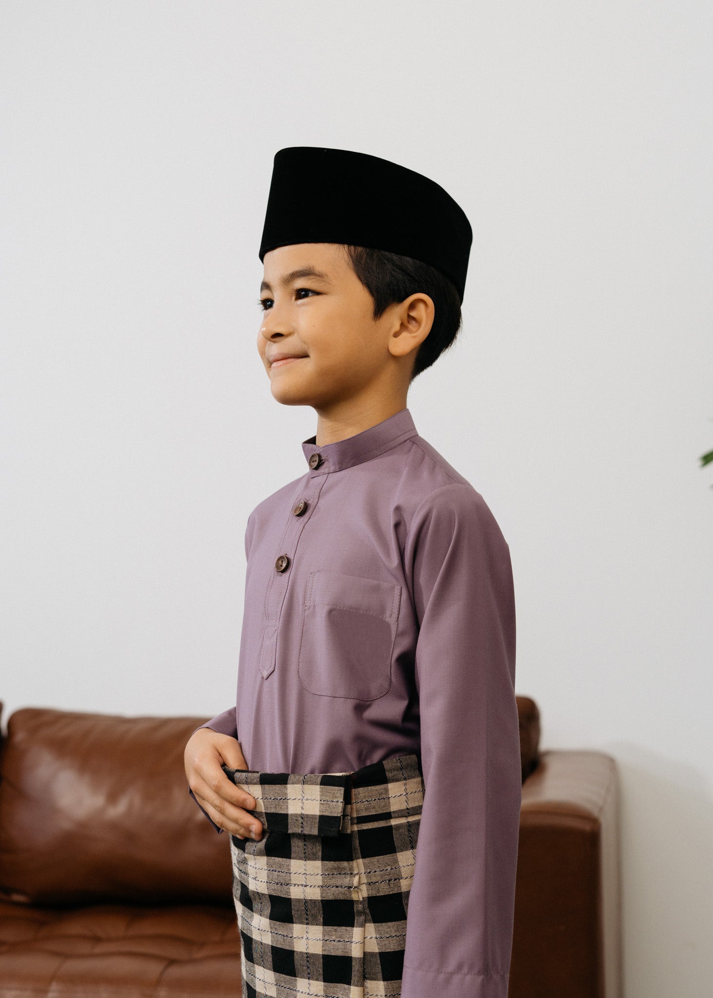 Patawali Boys Baju Melayu Cekak Musang - Dusty Lilac