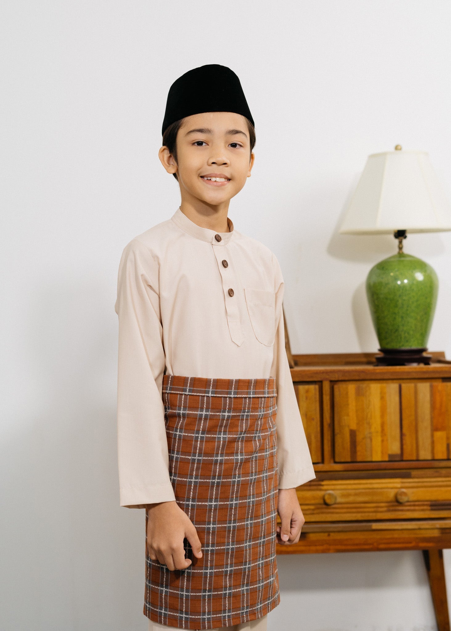 Patawali Boys Baju Melayu Cekak Musang - Beige