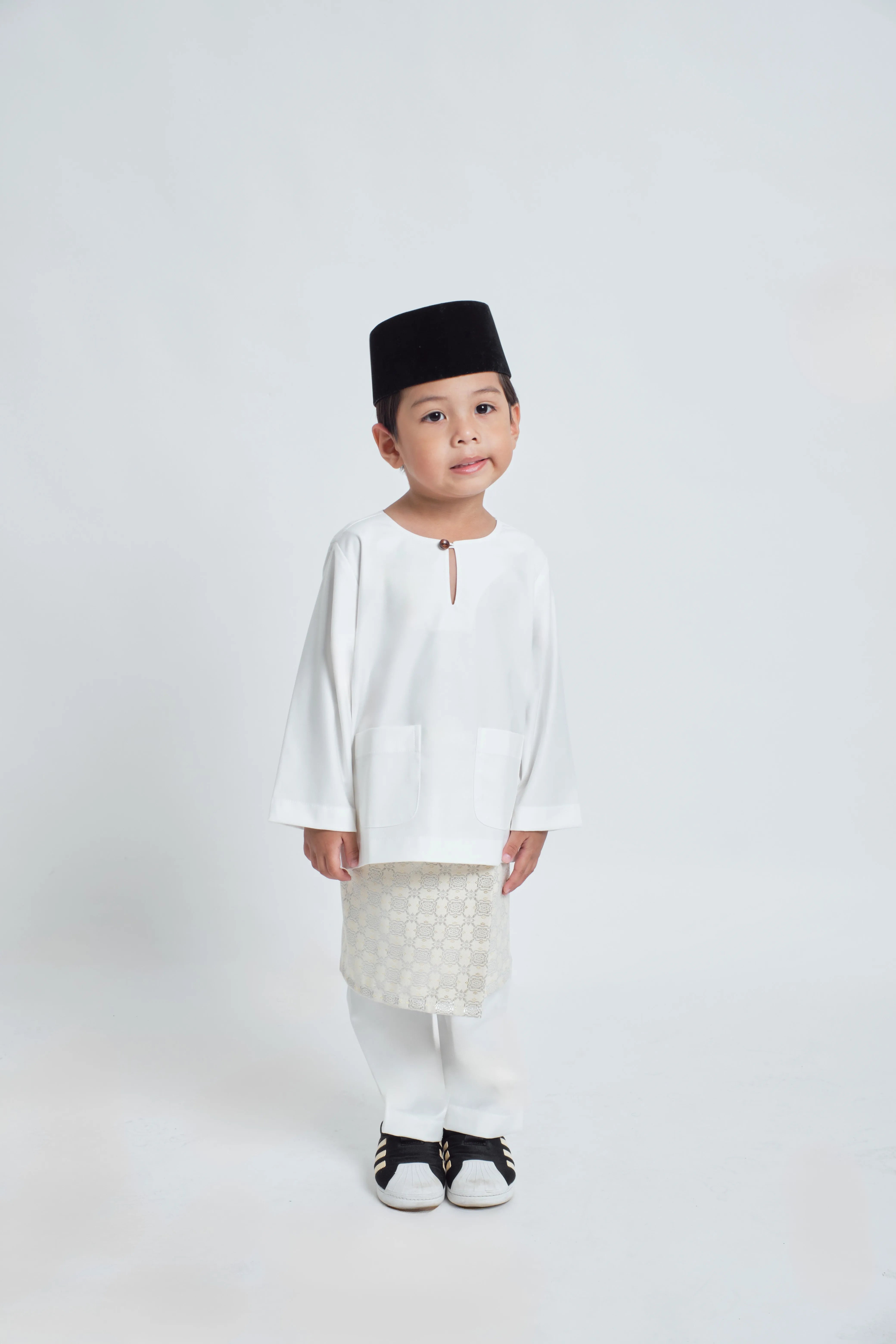 Patawali Boys Baju Melayu Teluk Belanga - Antique White