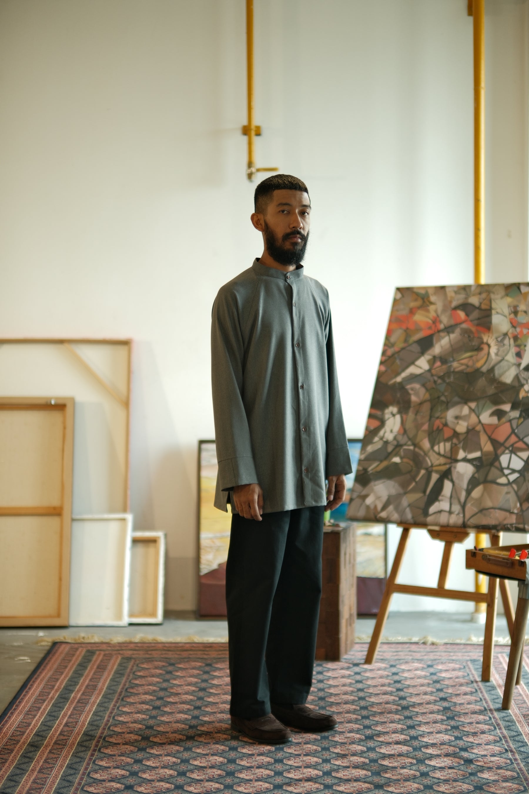 KHATAM x M.NASIR : Raglan Top - Slate Grey