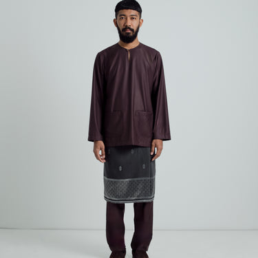 Patawali Modern Fit Baju Melayu Teluk Belanga - Dark Chocolate